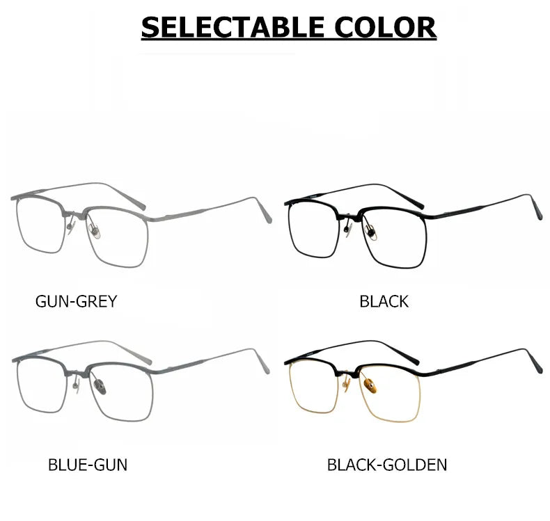 Stylish Unisex Square Titanium Acetate Eyeglasses 15185 - Lightweight & Durable Frame for Work, Reading & Everyday Wear