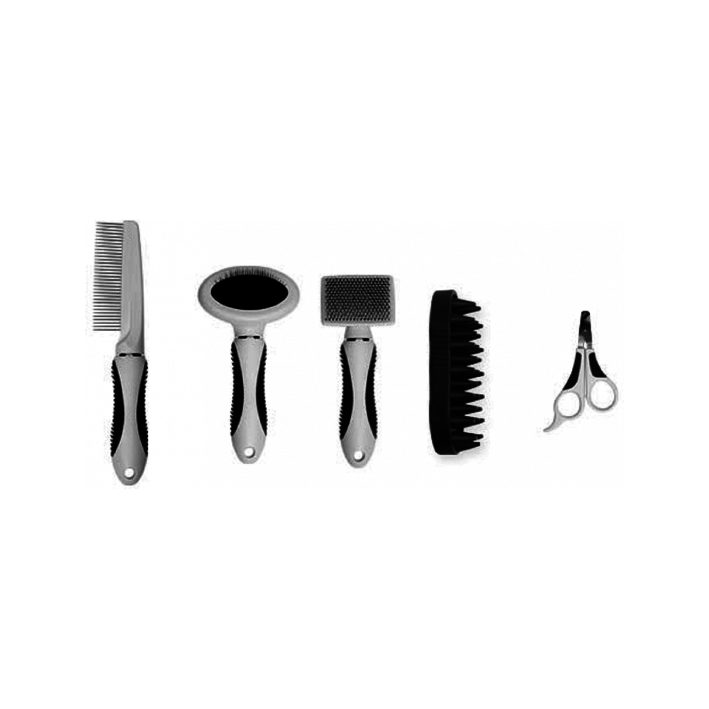 Premium Cat Grooming Kit for Short Hair - Soft Bristle Brush, Slicker Brush & Nail Clippers - Gentle Pet Grooming Tools for Home Use & Professional Care