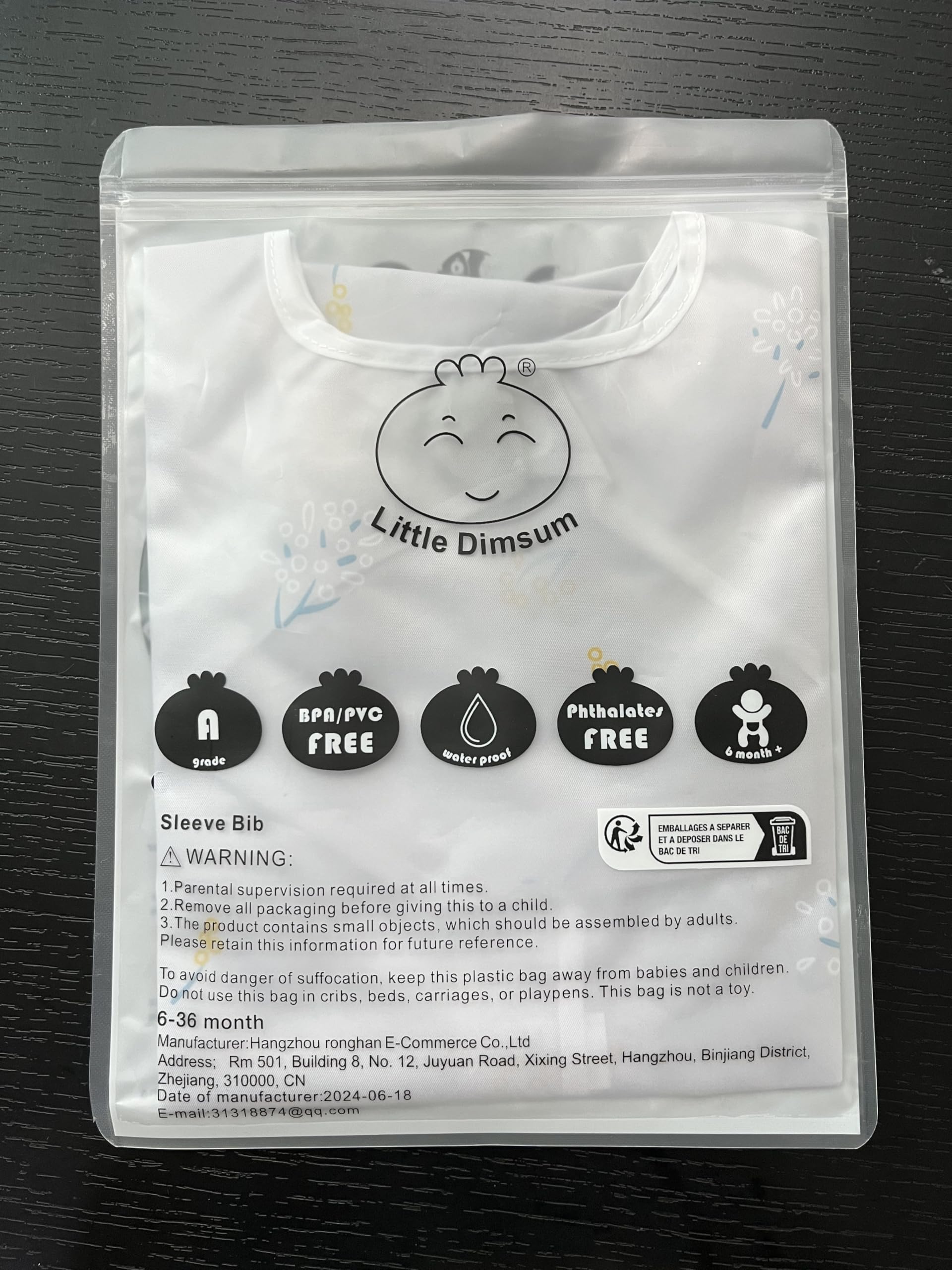 Waterproof Long Sleeve Baby Bib with Food Catcher - Toddler Weaning Coverall Set for 6-36 Months | Flower Pattern | Easy to Wipe Clean | Perfect for Messy Meals & Self-Feeding Practice