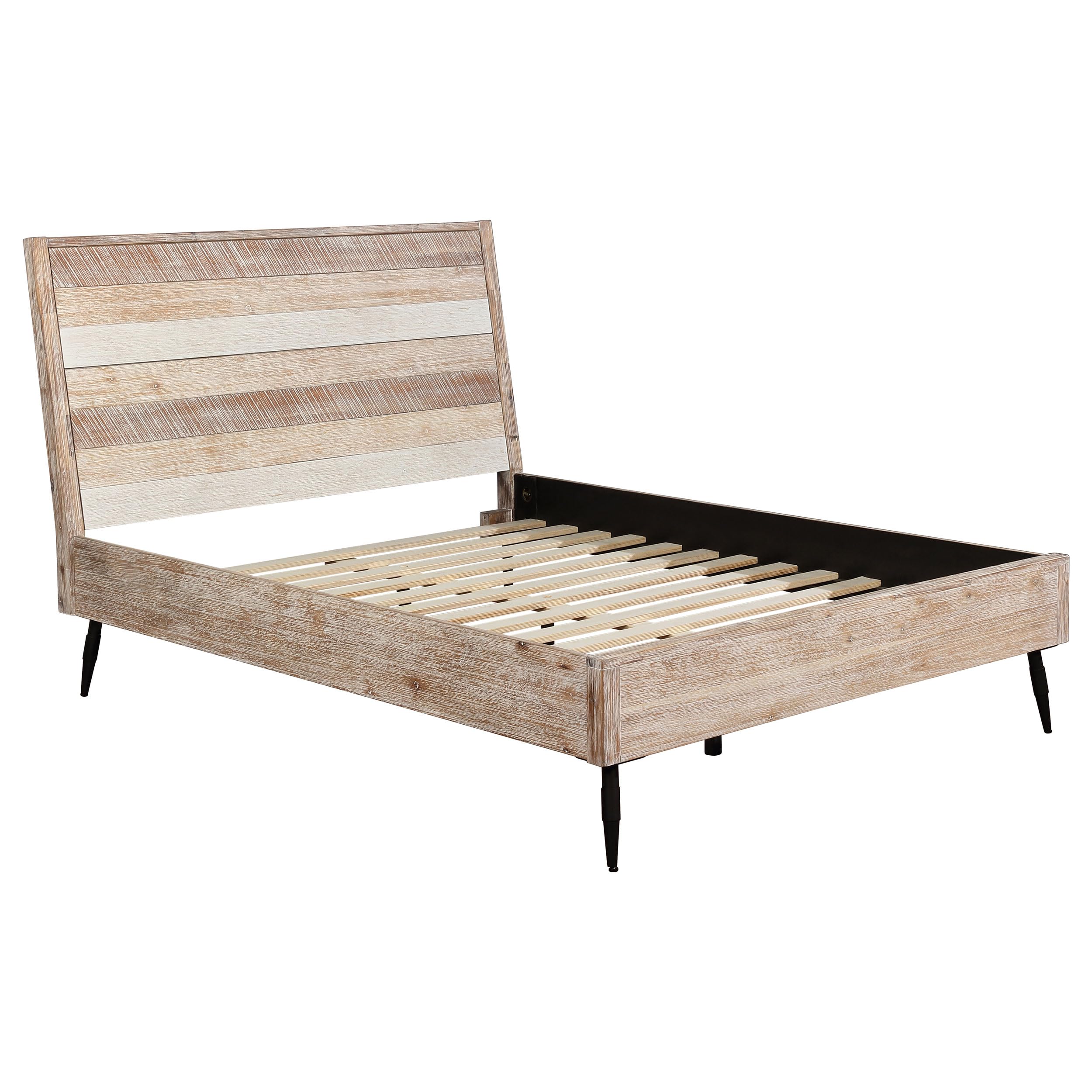 Coaster Home Furnishings Marlow Farmhouse Wood Queen Size Panel Bed Frame with 50-inch Headboard - Rustic Rough Sawn Platform Bed for Bedroom, Guest Room & Farmhouse Decor