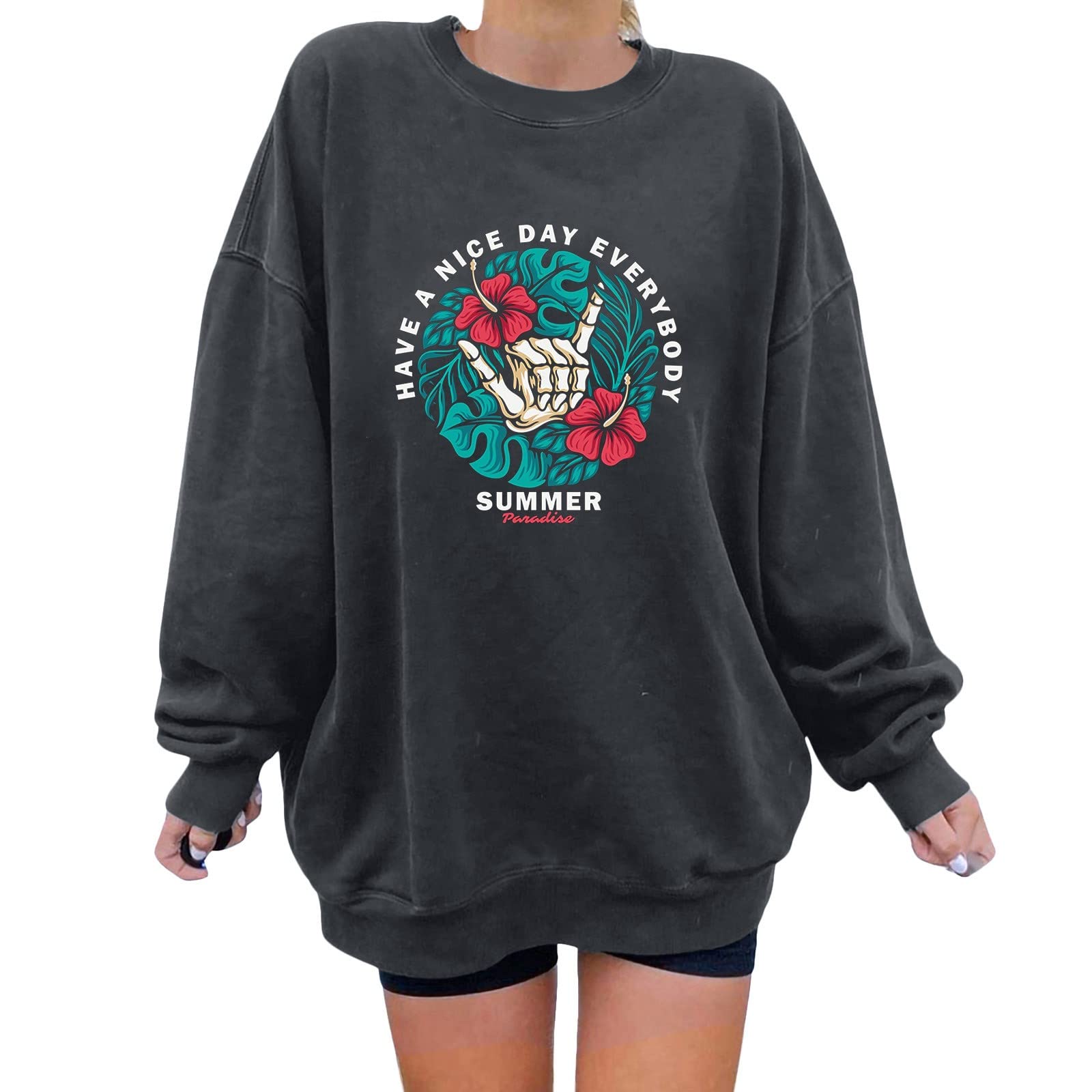 XINSHIDE Women's Zip Up Sweatshirt - Loose Fit Hoodless Full Zip Athletic Pullover with Round Neck | Perfect for Workouts, Casual Wear & Outdoor Activities