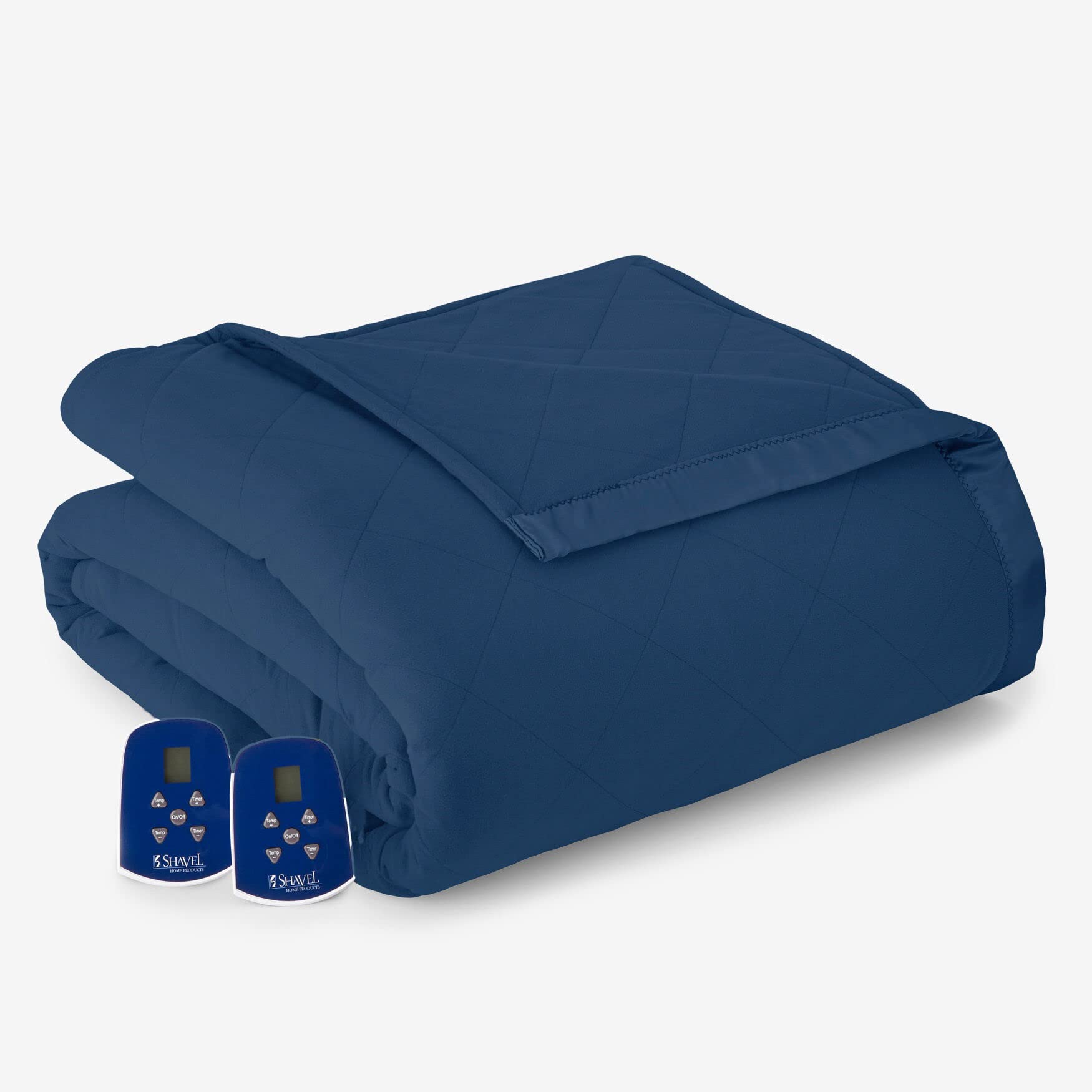 BrylaneHome Microflannel 7-Layer Electric Heated Blanket - Ultra Warm & Cozy, Full Size, Smoke Blue - Perfect for Winter Nights & Cold Weather Comfort