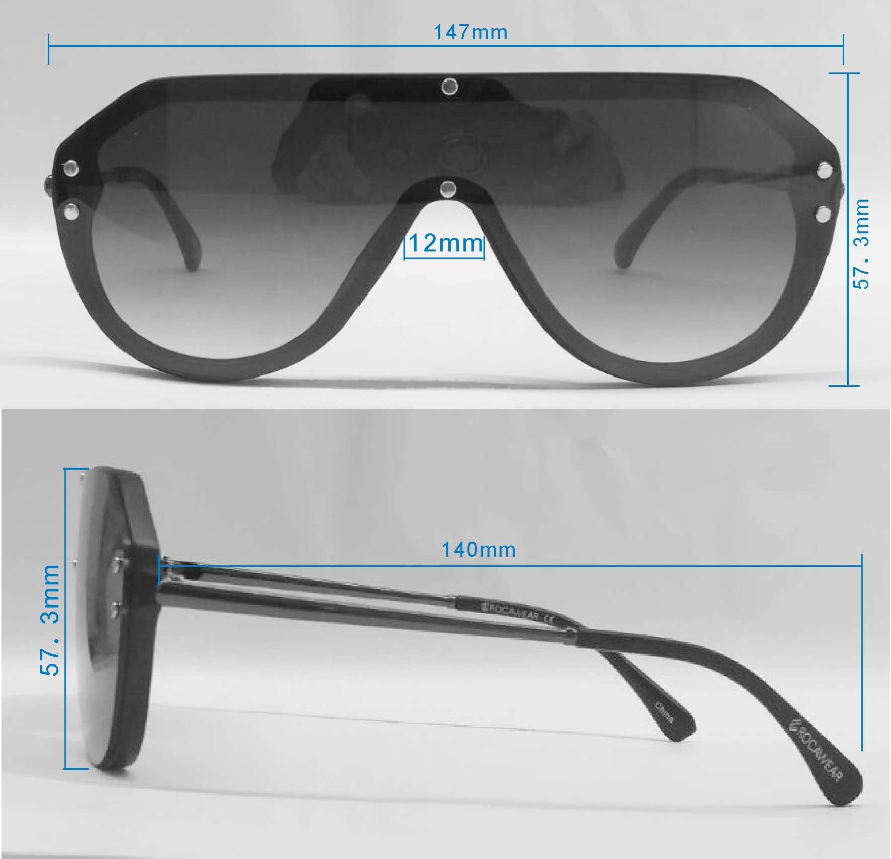 Rocawear Hip UV Protective Sunglasses for Men & Women - Polarized Aviator Style with Back Frame Shield - Perfect for Driving, Beach, and Outdoor Activities