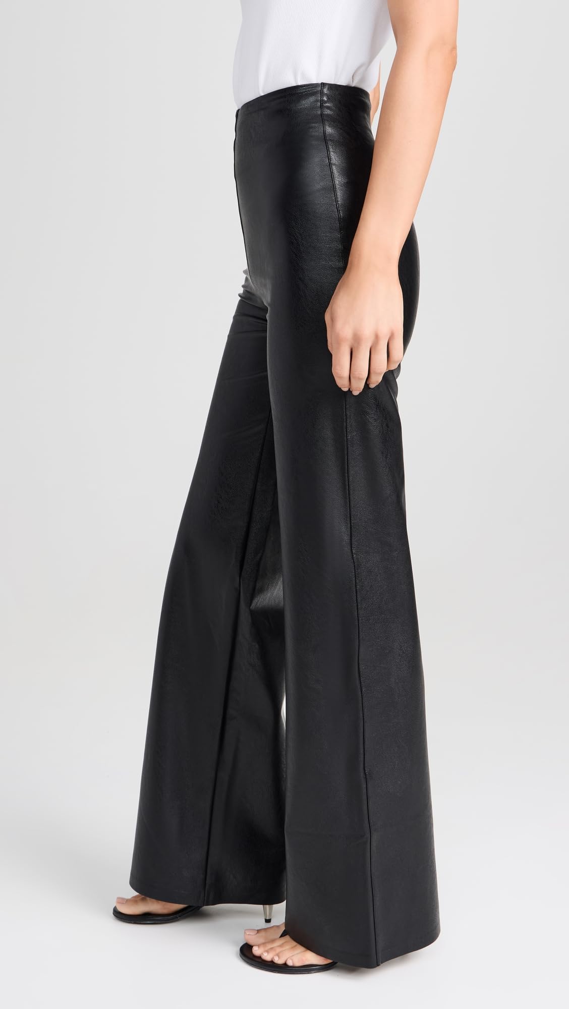 Commando Women's Faux Leather Wide Leg Pants - Stylish High Waist Stretch Trousers for Work, Party & Night Out | Comfortable & Trendy Office Pants for Women