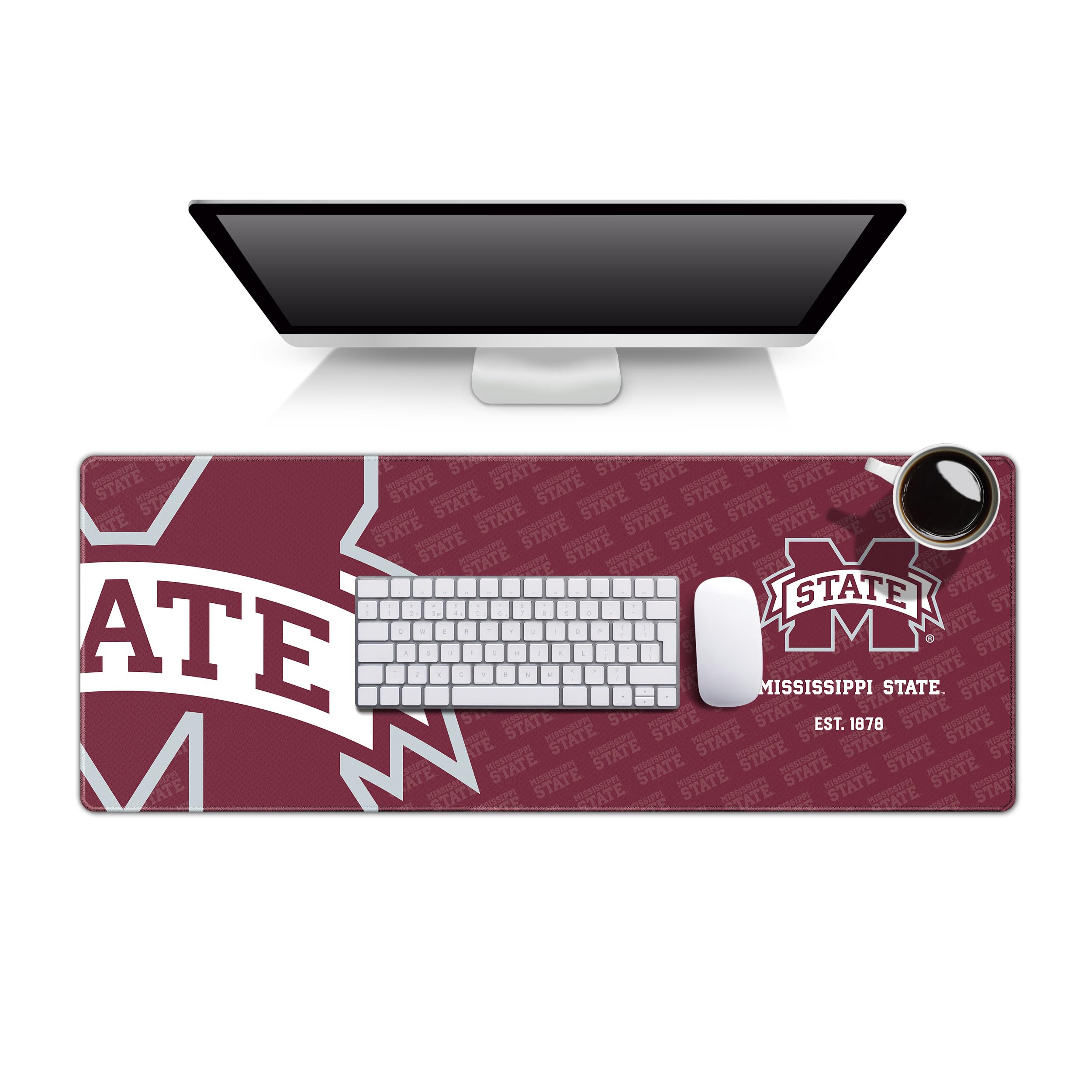 NCAA Mississippi State Bulldogs Logo Series Desk Pad - Non-Slip Mouse Pad for Gaming & Office Use - Perfect for SMU Fans, Students & Alumni - Great for Work, Study & Home Office Setup