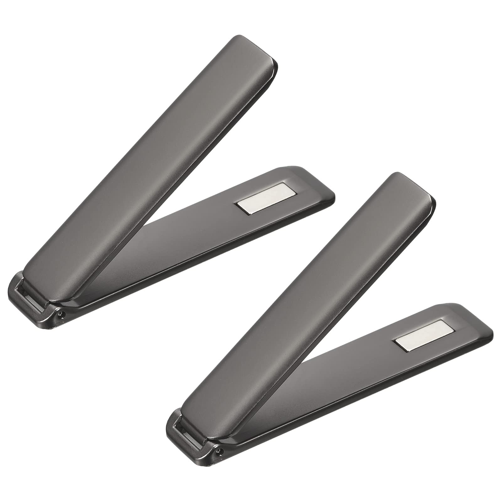 uxcell 2-Pack Adjustable Angle Magnetic Phone Stand - Horizontal & Vertical Desktop Stand Holder for iPhone, Samsung, Most Smartphones & Tablets (Black) - Perfect for Office, Home, Watching Videos & Video Calls