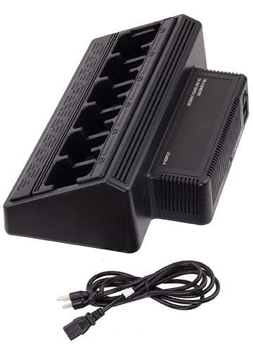6-Bay Rapid Desk Charger for Motorola TalkAbout T7100 Rechargeable Two-Way Radios with Built-in Power Supply - Perfect for Offices, Warehouses & Emergency Communications