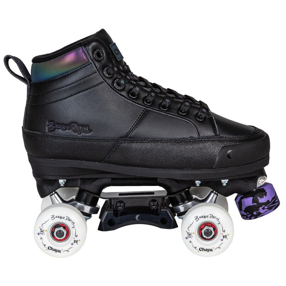 Chaya Park Kismet Barbiepatin Black Roller Skates for Women - Outdoor & Indoor Quad Skates with Comfortable Padding - Perfect for Rink, Park, and Street Skating