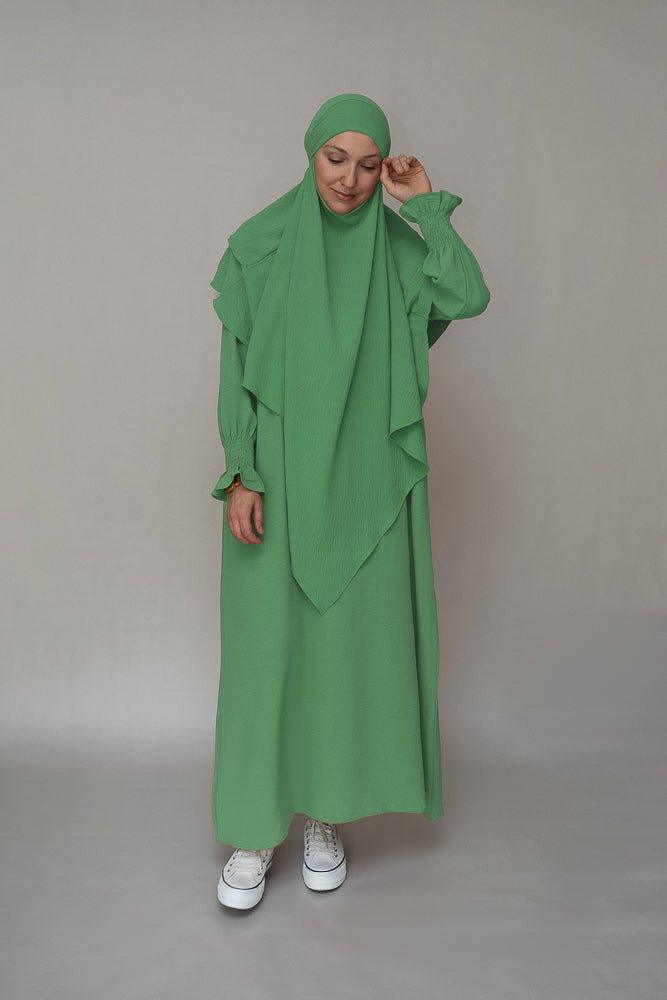 Mint Green Wrinkle-Free Modest Dress with Pockets - Perfect for Church, Weddings & Formal Occasions