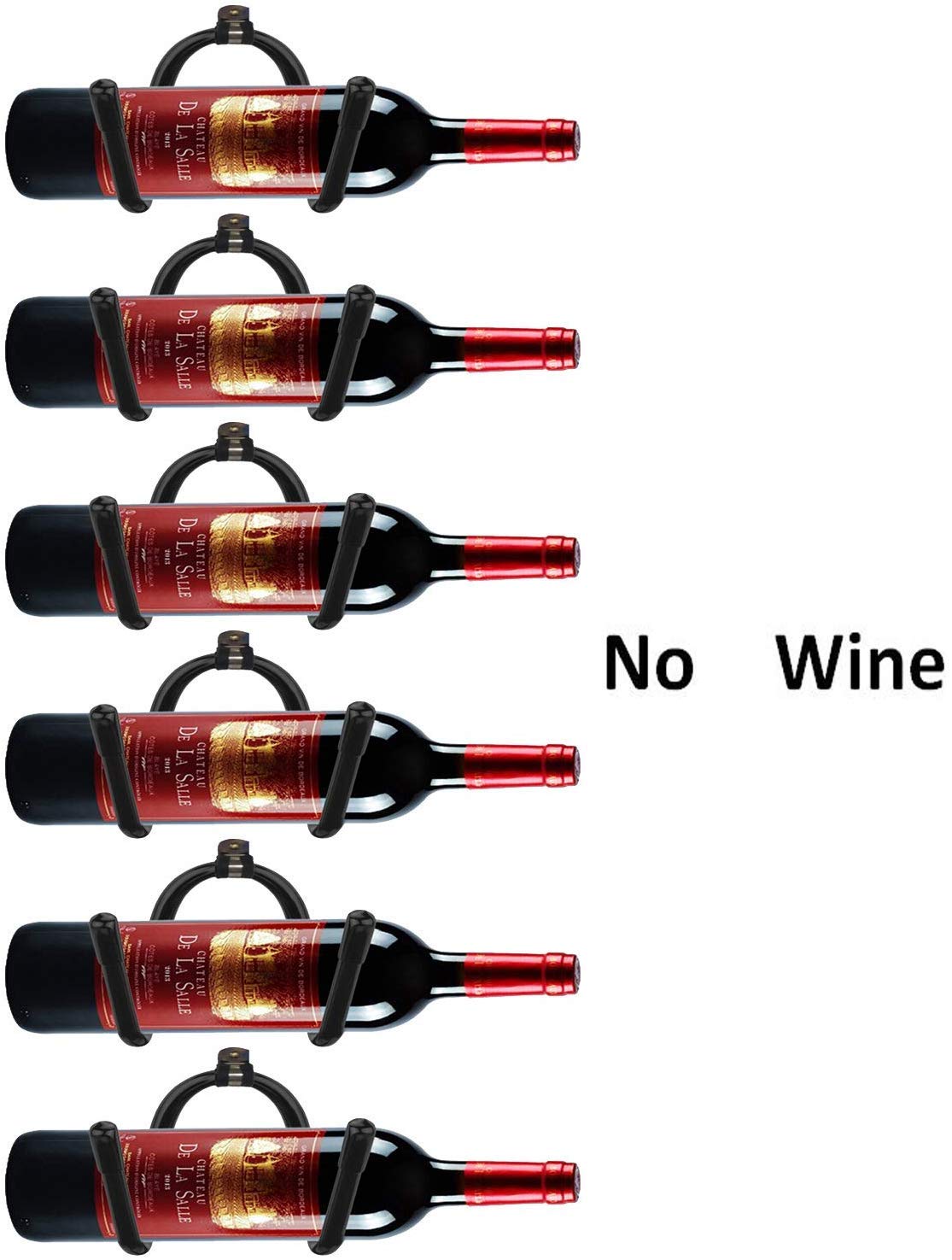 6-Pack Adjustable Wall Mount Wine & Towel Rack - Flexible Metal Bottle & Glass Holder with Rubber Protection (No Scratches) - Home Kitchen Decor & Storage Solution for Bars, Restaurants, and Modern Homes