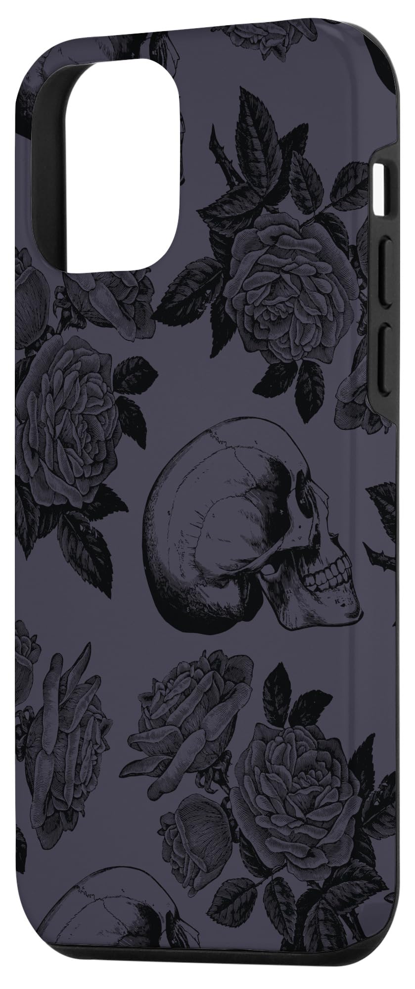 iPhone 12 Mini Skull and Roses Phone Case - Gothic Protective Cover for Women | Trendy Goth Girl Accessory for Everyday Use & Halloween