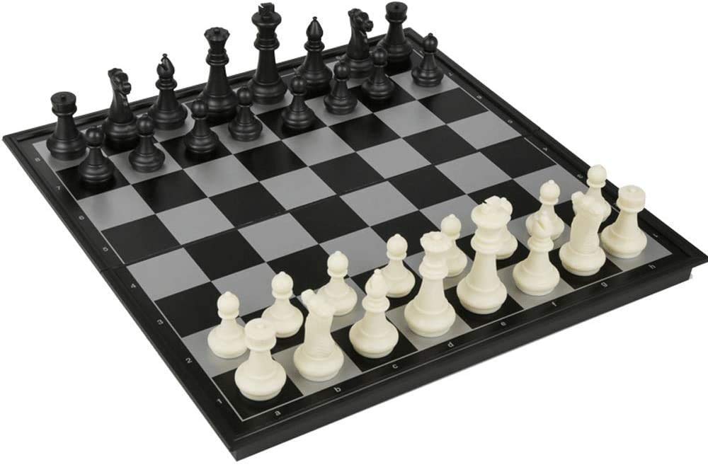 Qazxsw Portable Magnetic Chess Set - Folding Plastic Chess Board Game for Kids & Adults, Brain Training Toy for Home, Travel, and School
