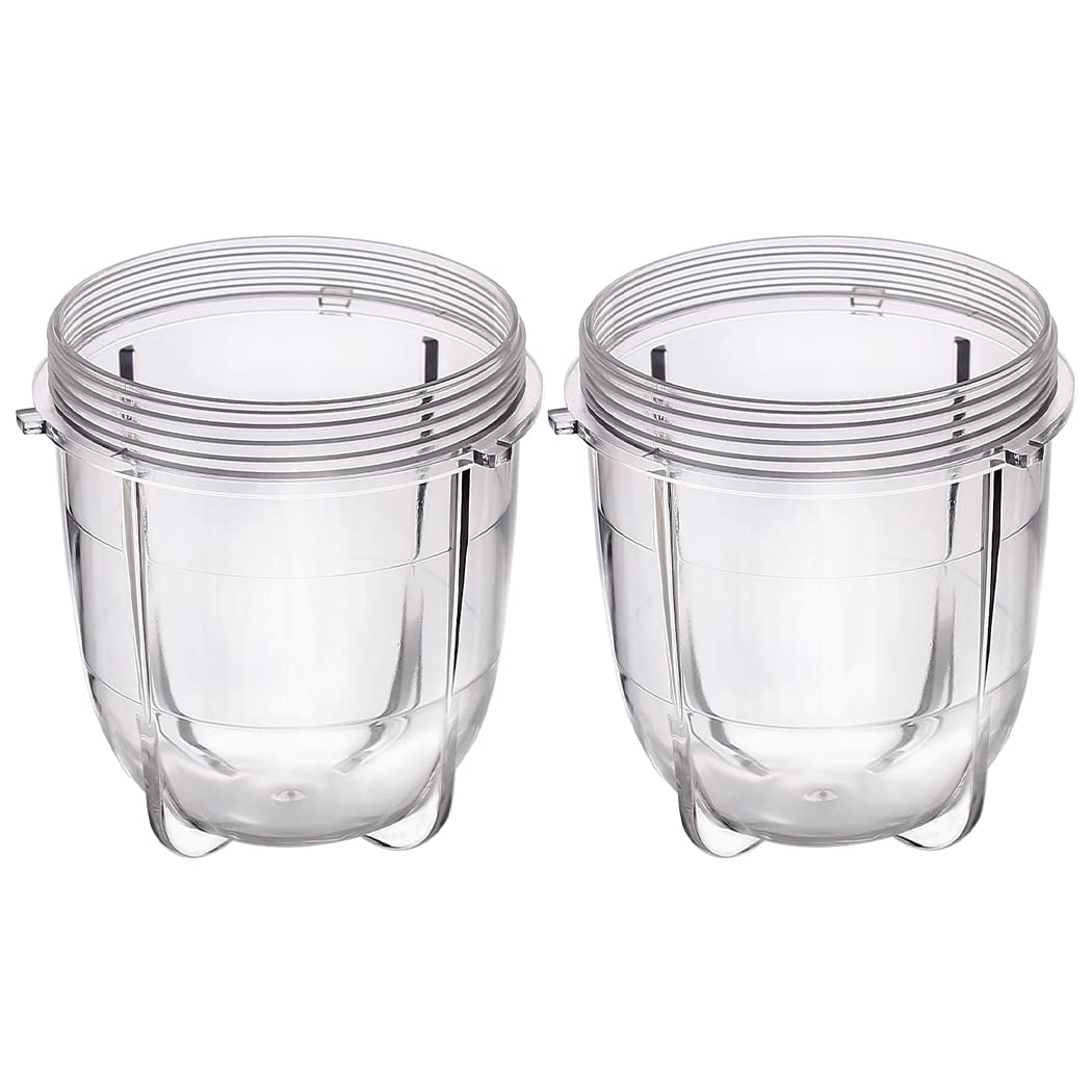 Magic Bullet Blender Replacement Cups (2-Pack, 12oz) - Compatible with MB1001 250W Model - Perfect for Smoothies, Shakes & Meal Prep