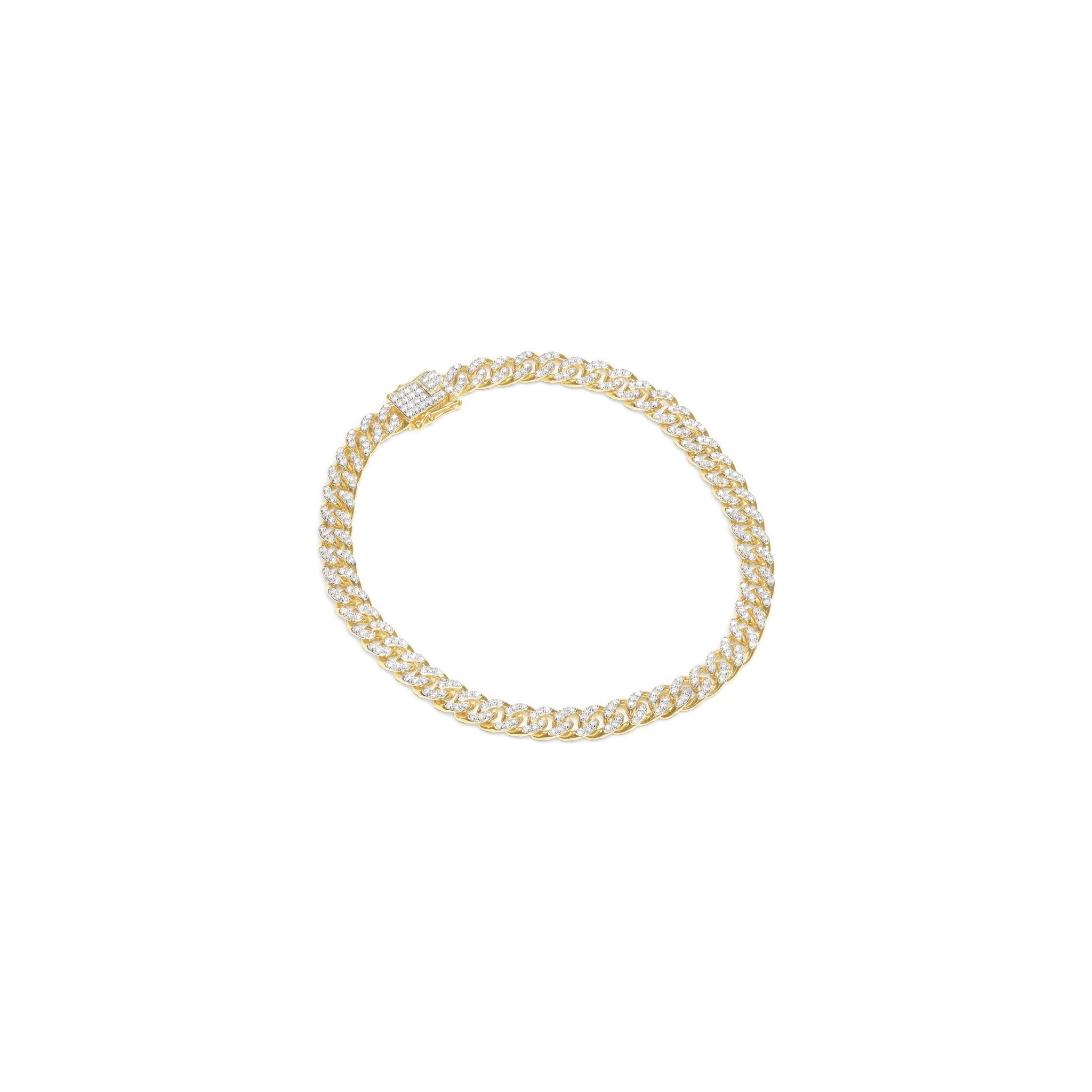 14K Solid Yellow Gold Diamond Cuban Chain Bracelet for Men & Women - Luxury Hip Hop Jewelry Gift for Birthday, Anniversary & Special Occasions