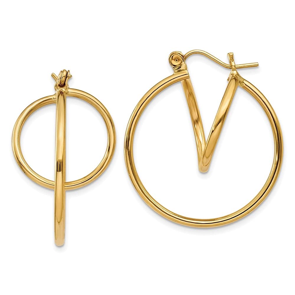 14K Yellow Gold Fashion Circle Hoop Earrings for Women - Diamond2Deal Fine Jewelry | Perfect for Everyday Wear, Parties & Special Occasions
