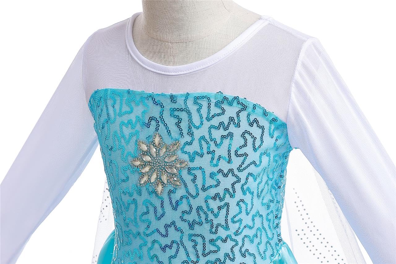 **Ice Princess Dress for Toddler Girls - Elegant Daisy Costume for Birthday, Halloween & Christmas Parties | Perfect for Fancy Dress & Special Occasions**