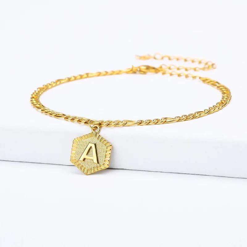 Personalized Initial Anklet for Women - Custom Name Ankle Bracelet - Dainty Gold Plated Jewelry Gift for Her - Perfect for Beach, Vacation & Everyday Wear