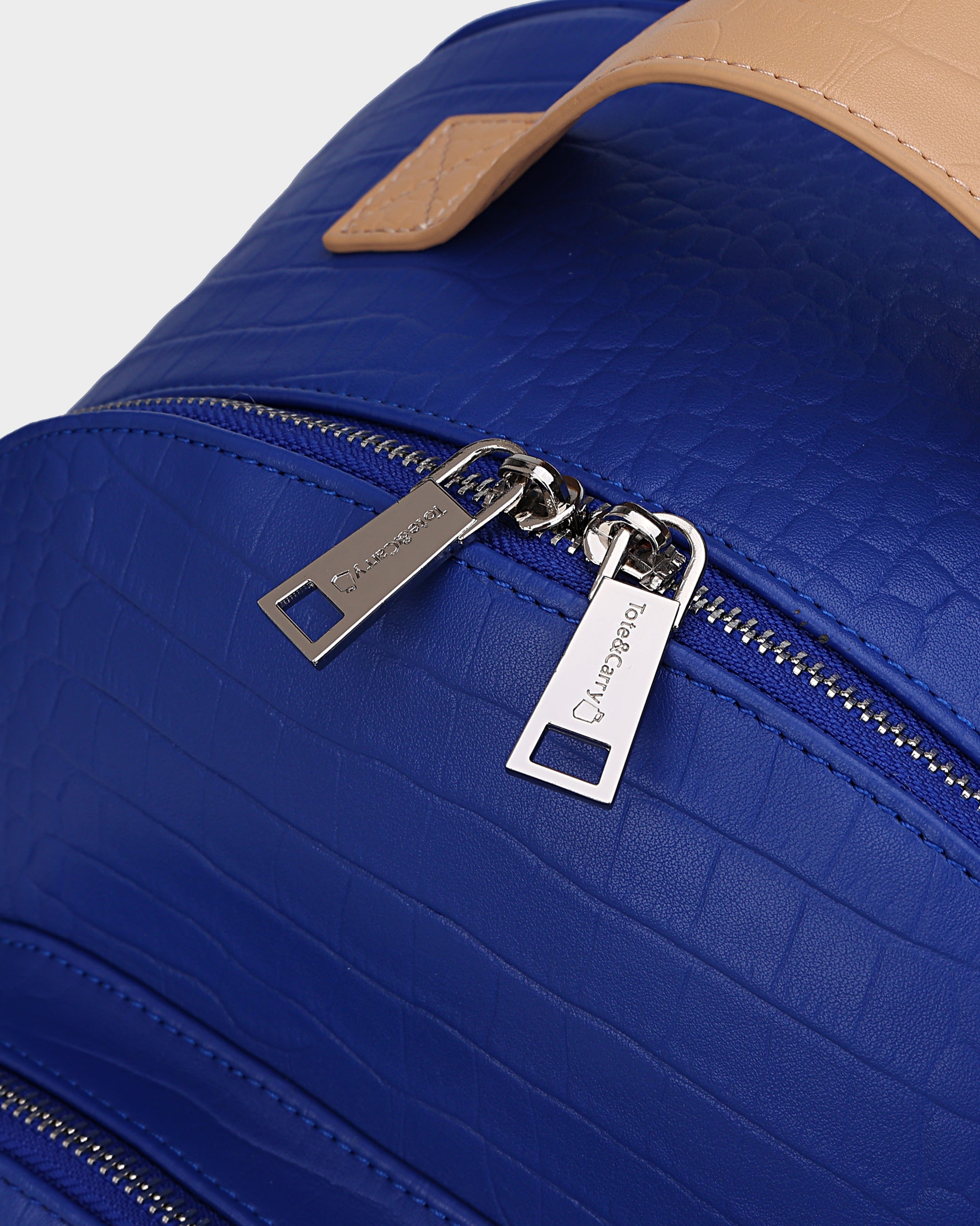 Premium Blue Leather Backpack for Men & Women - Durable Travel Laptop Bag with USB Charging Port - Perfect for Work, School & Outdoor Adventures