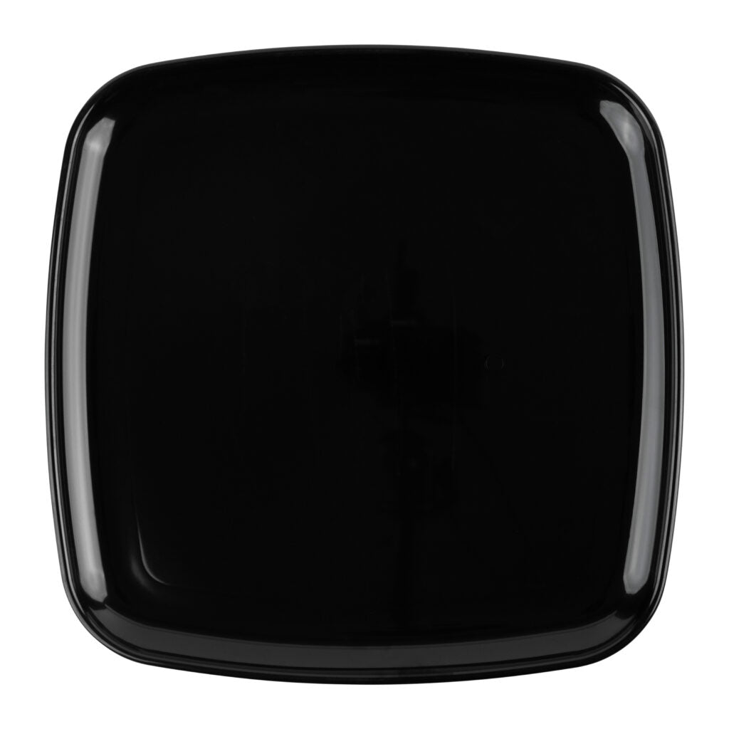 12 Inch Black Square Organic Bamboo Serving Tray Set of 2 - Eco-Friendly Appetizer Plates for Party, Wedding, Picnic & Home Decor