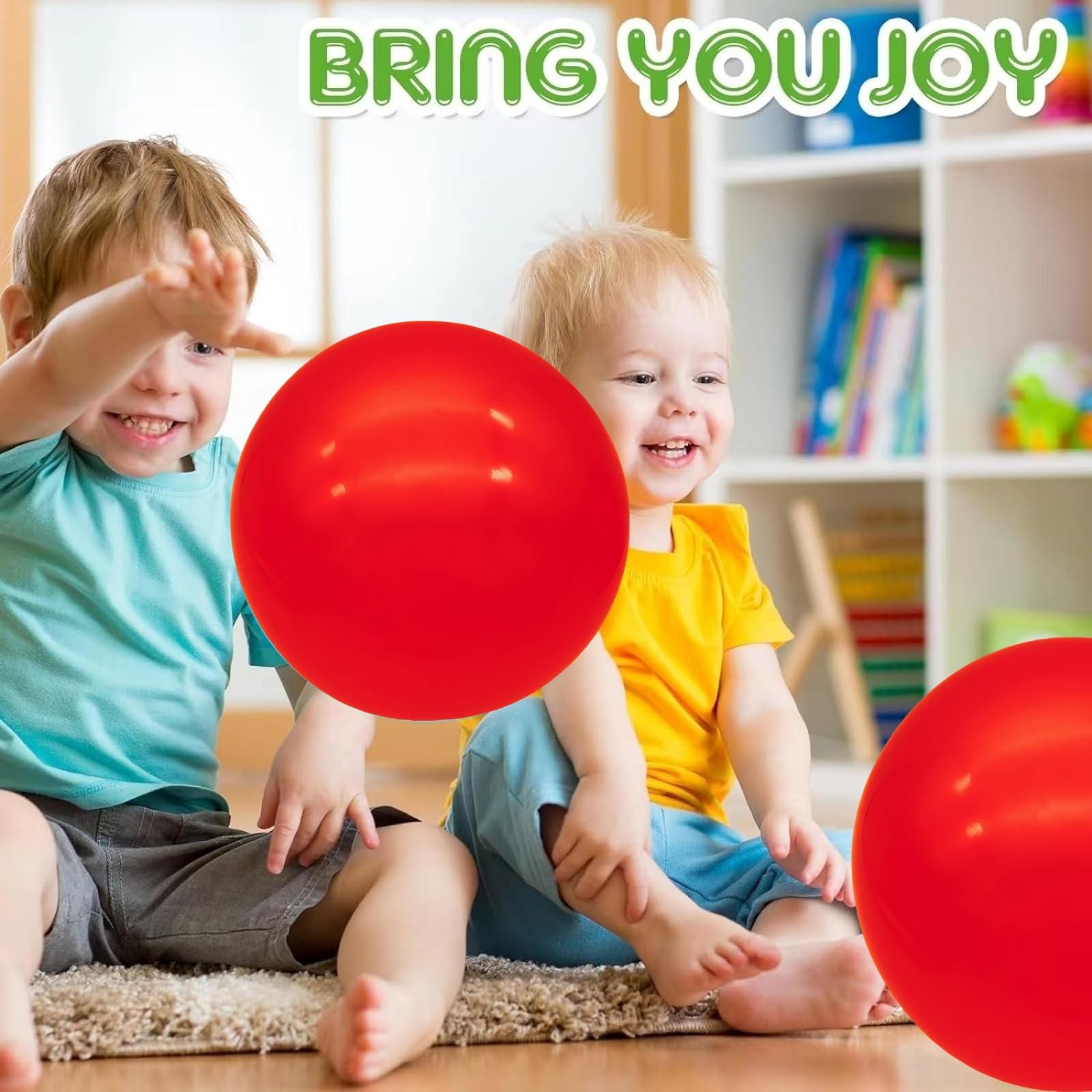 6-Pack 9-Inch Inflatable Bouncy Balls with Hand Pump - Fun Outdoor & Indoor Play Balls for Kids - Perfect for Birthday Parties, School Activities, and Backyard Games