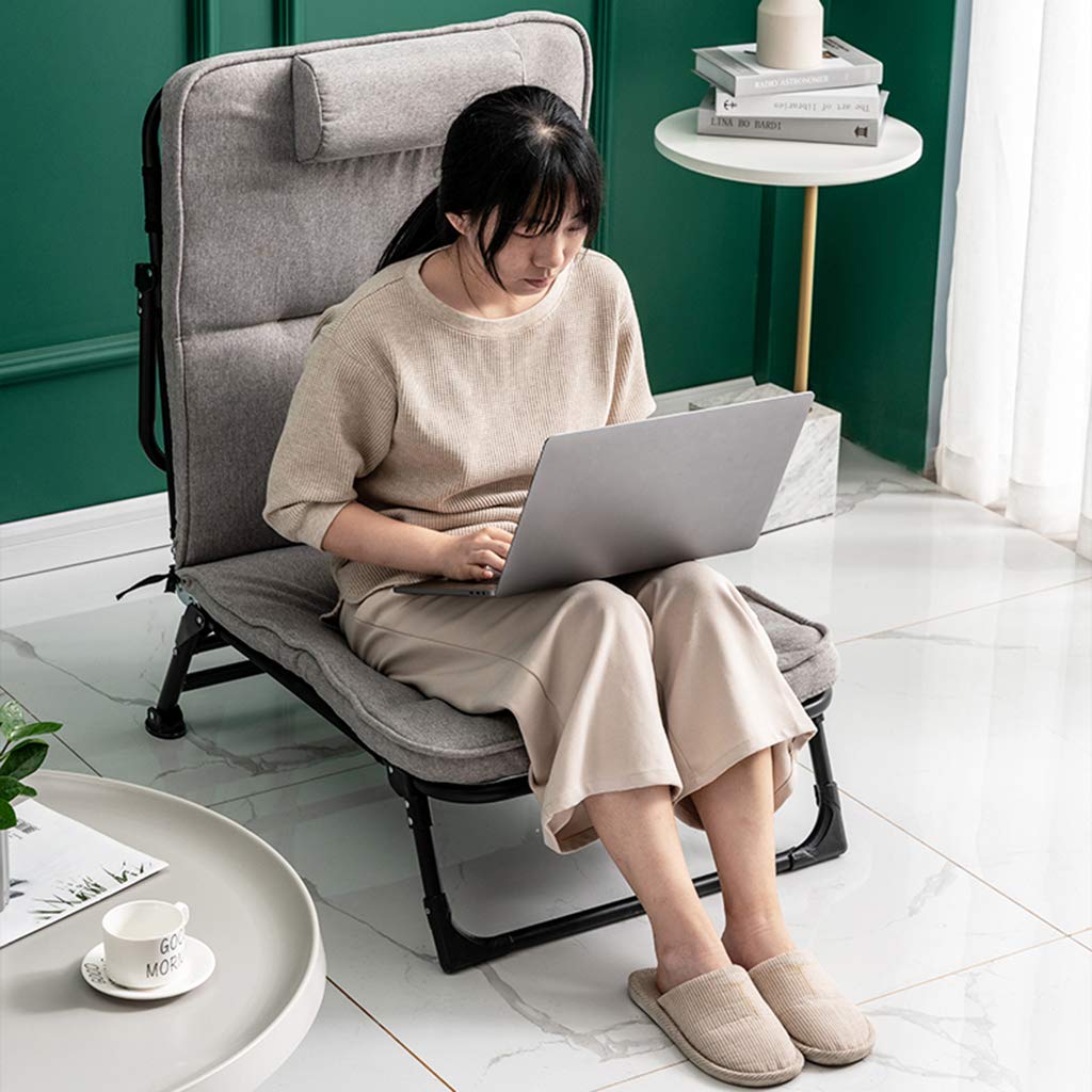 Portable Folding Chair - Lightweight Single Seat Sofa with Cotton Linen Fabric, Non-Slip Feet & Reinforced Steel Frame - Perfect for Camping, Beach, Picnics, and Outdoor Events