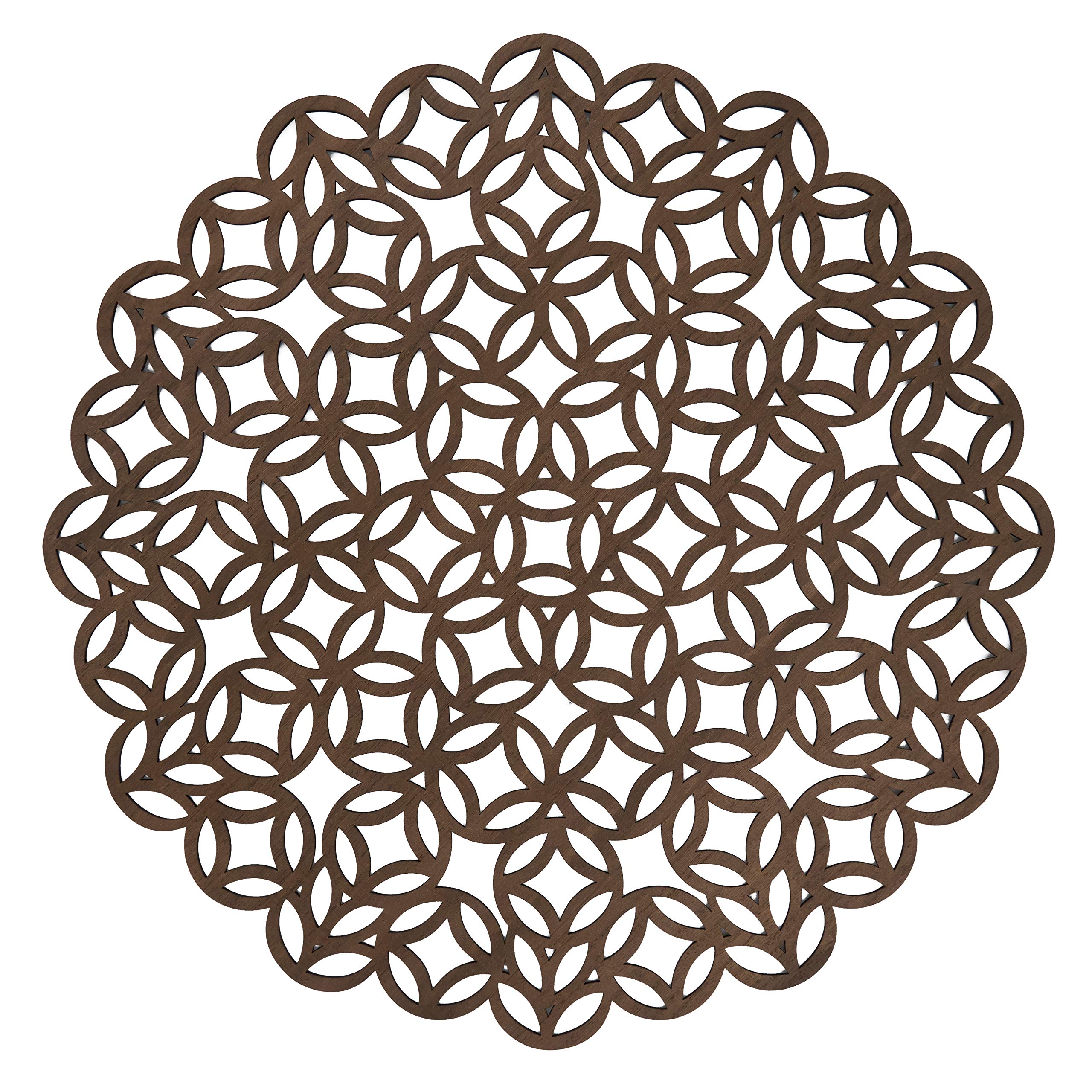 Premium Laser-Cut Round Placemats Set of 4 - Elegant Table Decor for Dining, Parties & Home Decor - Dishwasher Safe & Heat Resistant