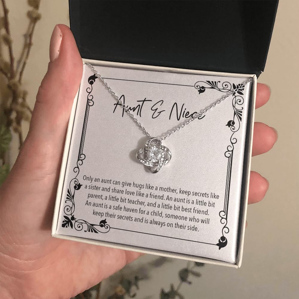 Best Aunt Gift Ideas - Elegant Women's Pendant Necklaces with Personalized Message Cards & Two-Tone Gift Box | Perfect for Birthday, Anniversary, Mother's Day & Thank You Presents
