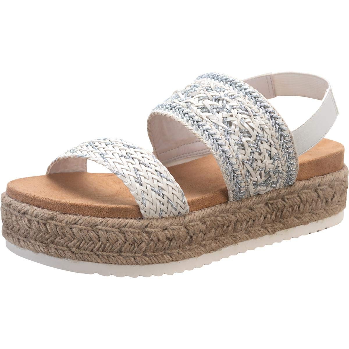Sun & Stone Women's Karli Slingback Wedge Flatform Sandals - White Size 10 Medium (B,M) | Comfortable Summer Casual Shoes for Beach, Vacation & Everyday Wear