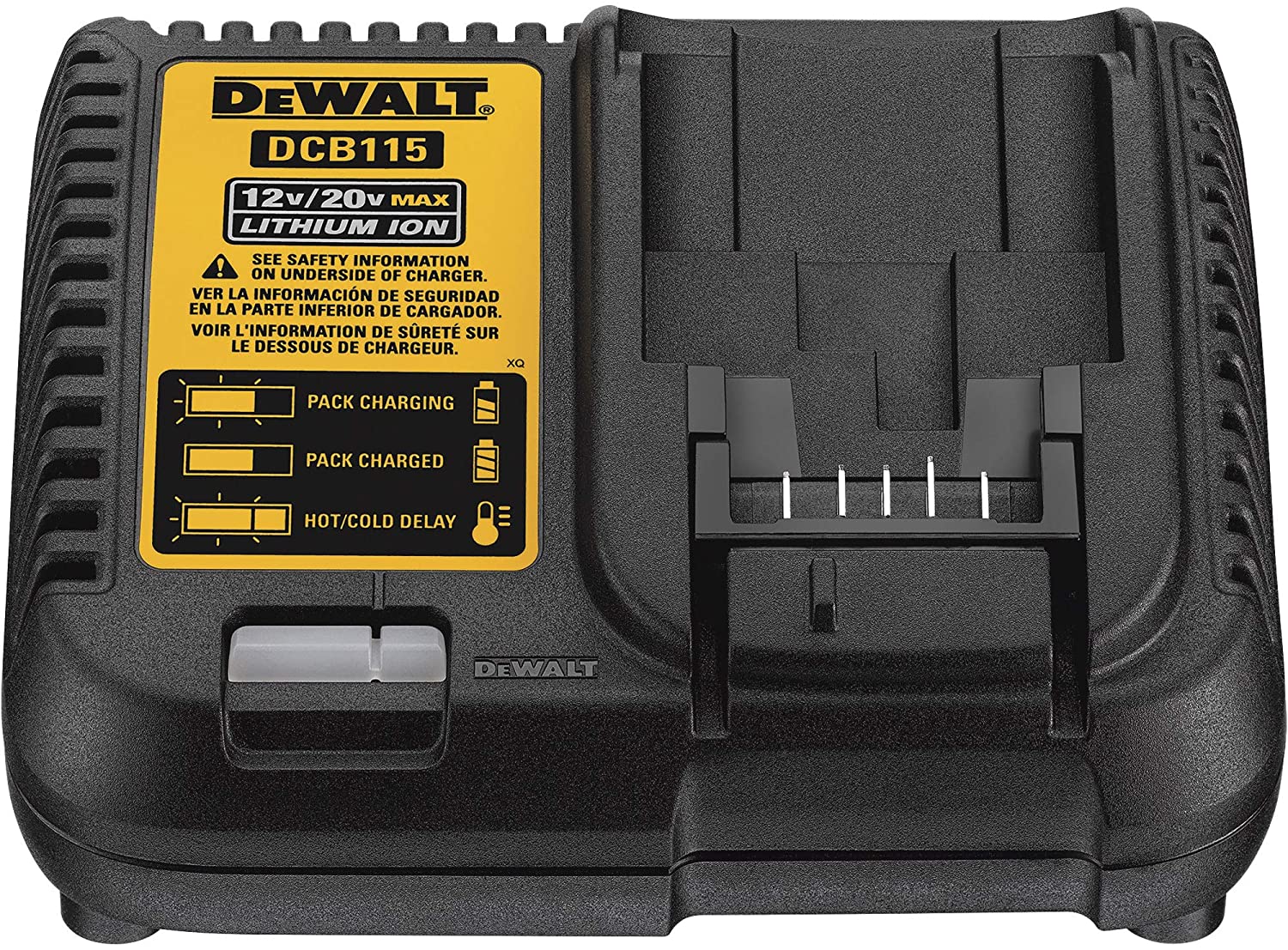 DEWALT DCB115 20V MAX Lithium-Ion Battery Charger for 12V/20V Tools - Fast Charging, Compatible with DEWALT Power Tools - Perfect for Construction, DIY, and Home Improvement Projects