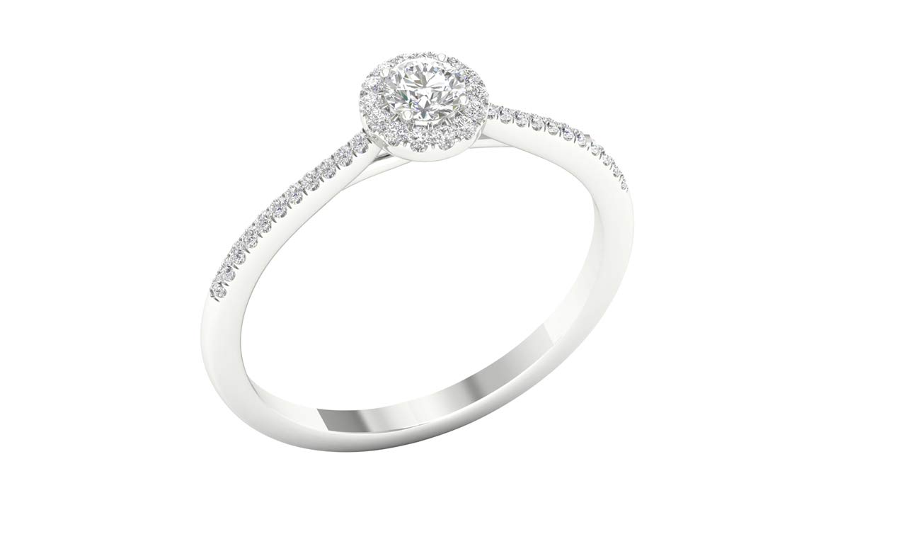IGI Certified 1/4ct-1ct TDW Round Halo Diamond Engagement Ring in 10k Gold - Perfect for Proposals, Weddings & Anniversary Gifts