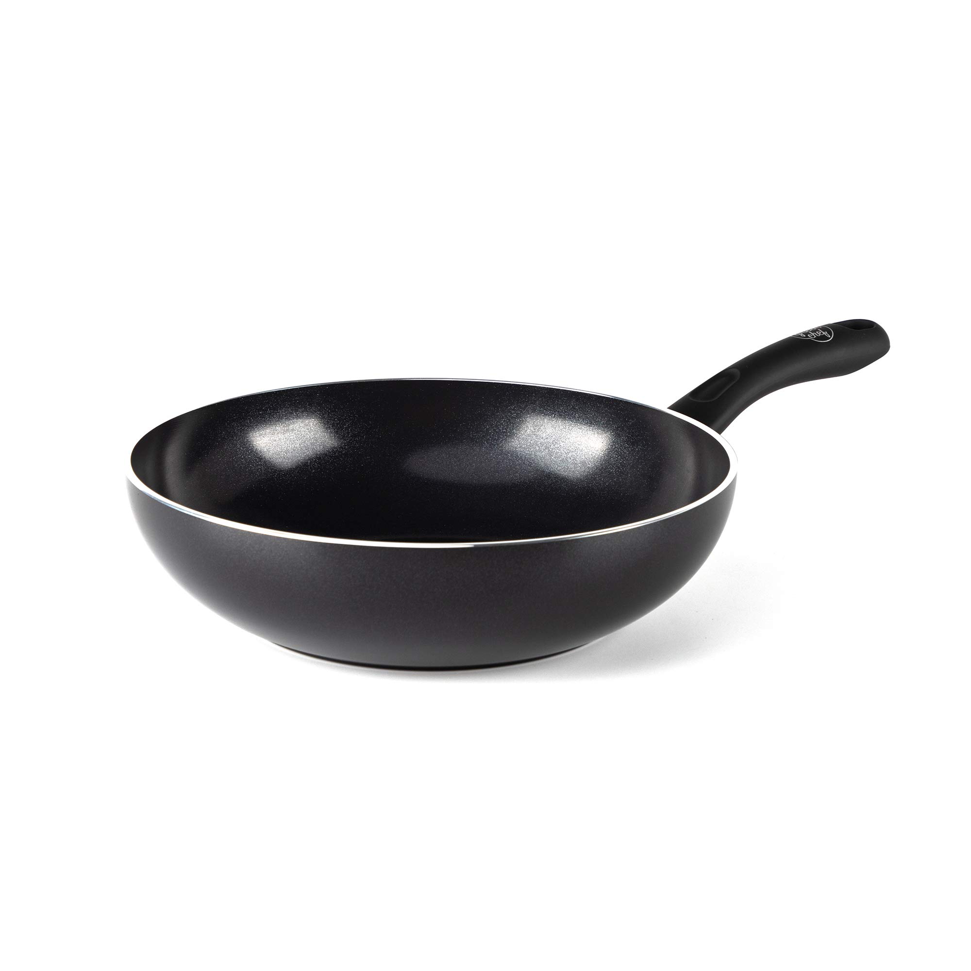 Premium Diamond-Infused Healthy Ceramic Non-Stick 28cm Wok (3.7L) - PFAS-Free, Induction & Oven Safe (160°C) - Black - Perfect for Stir-Frying, Sautéing & Asian Cooking at Home