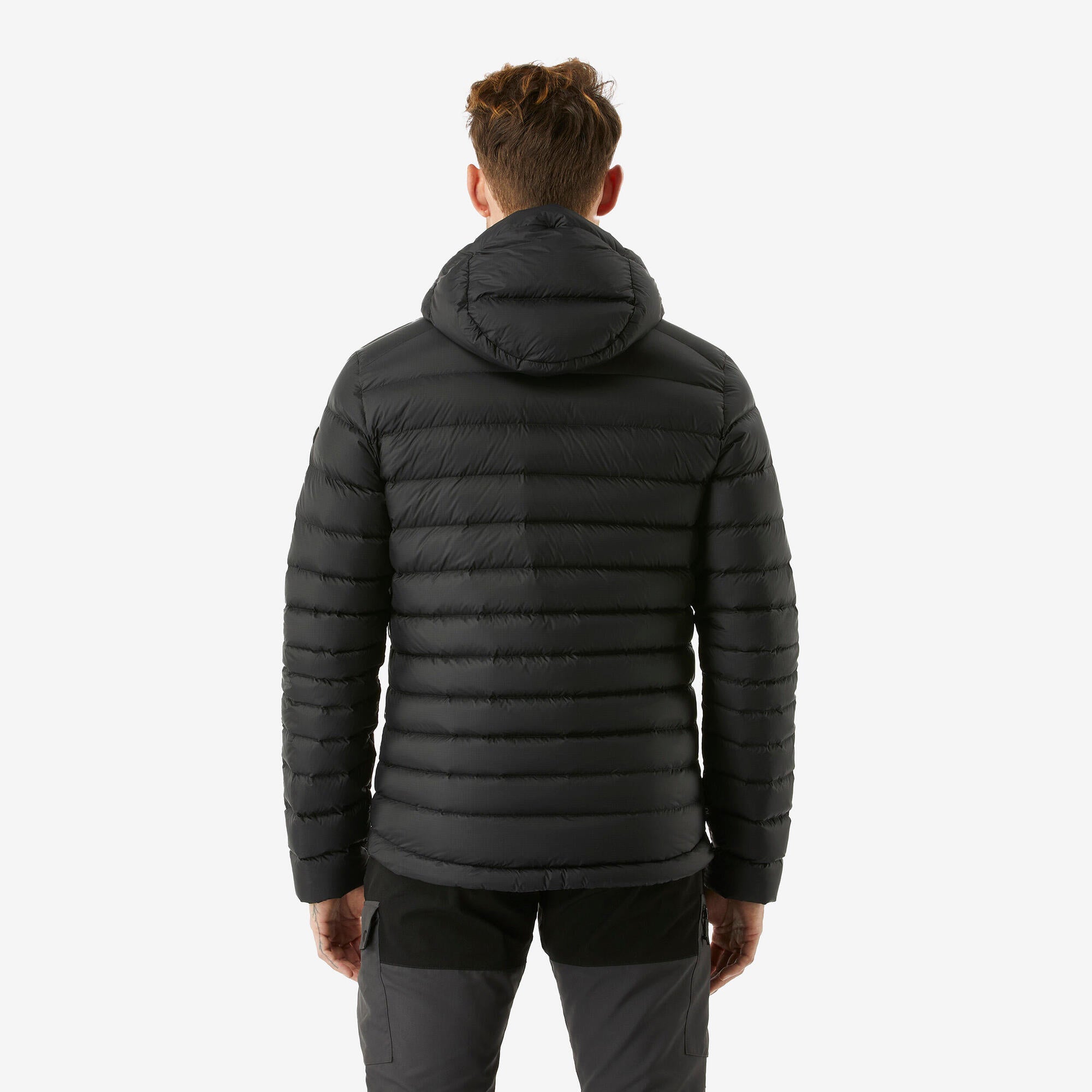 Forclaz MT500 Men's Hooded Padded Jacket for Mountain & Backpacking - Warm & Lightweight Down Coat for Hiking, Camping in Cold Weather (14°F)