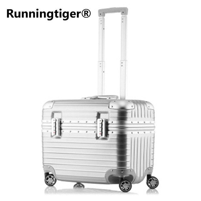 18 Inch Aluminum Rolling Luggage - Airline Approved Carry-On Suitcase for Business Travel & Computer Laptop Trolley Case | Perfect for Business Trips, Weekend Getaways & Office Commutes