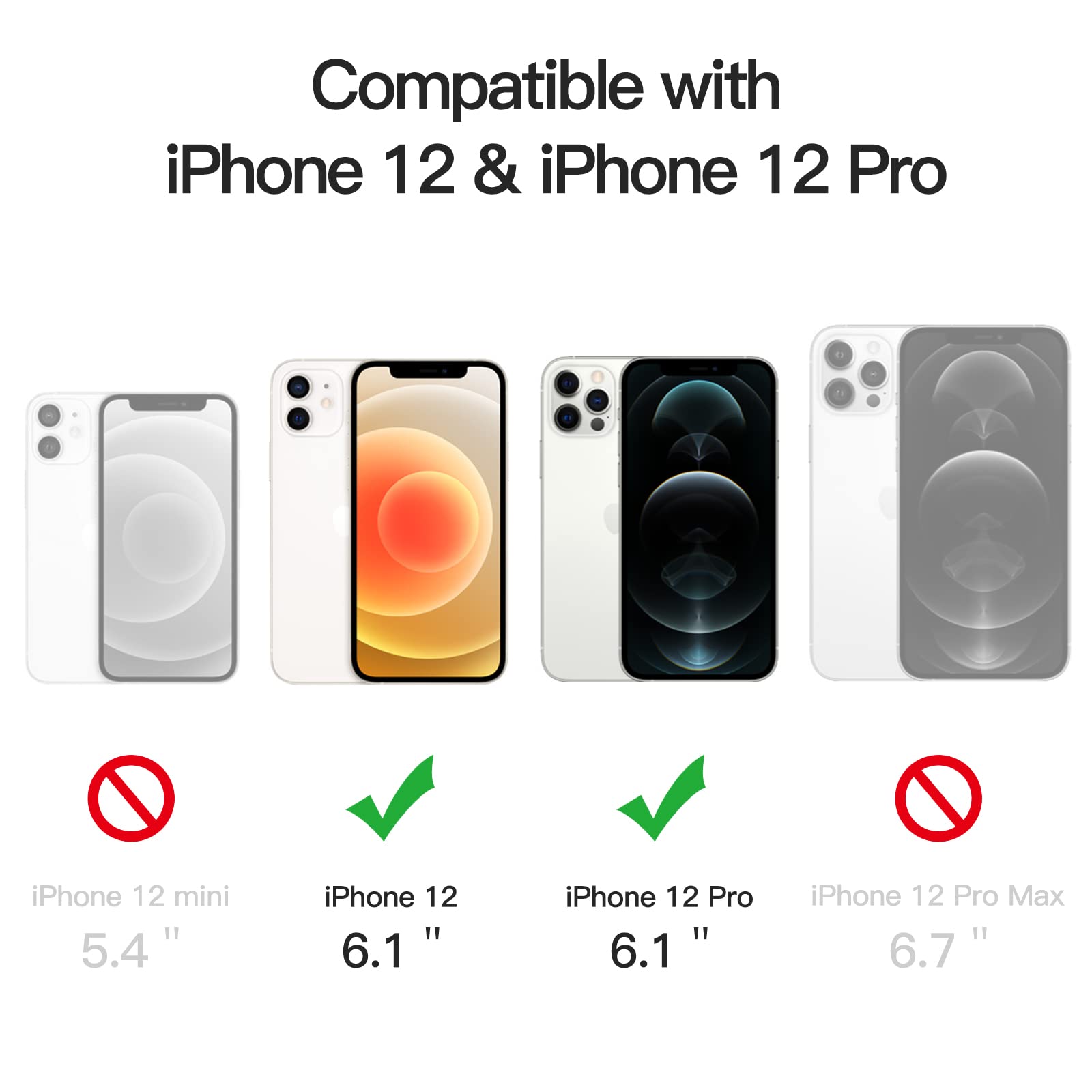 JETech Magnetic Case for iPhone 12/12 Pro 6.1-Inch | MagSafe Compatible | Shockproof & Anti-Scratch Clear Back Bumper Cover | Pacific Blue | Perfect for Wireless Charging & Everyday Protection