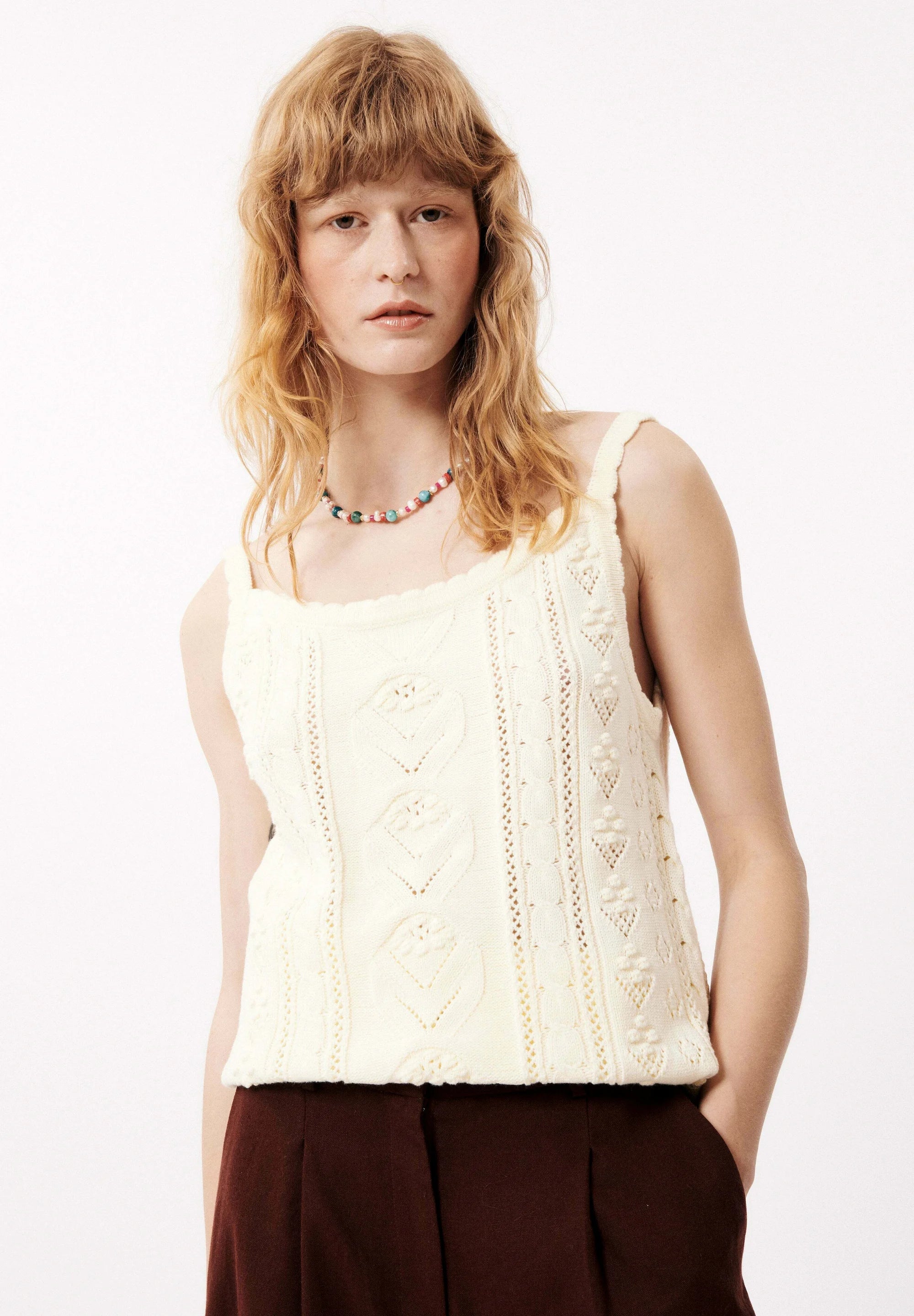 Euriel Women's Knit Top - Soft Cream Sweater for Casual Wear, Office & Date Night Outfits