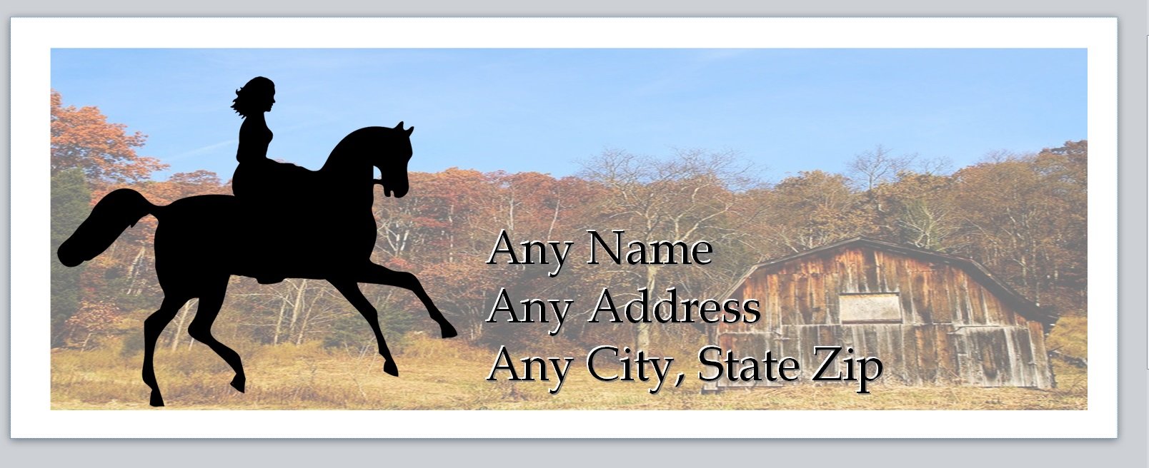 Personalized Horse Girl Return Address Labels - Country Farm Design for Mail & Invites