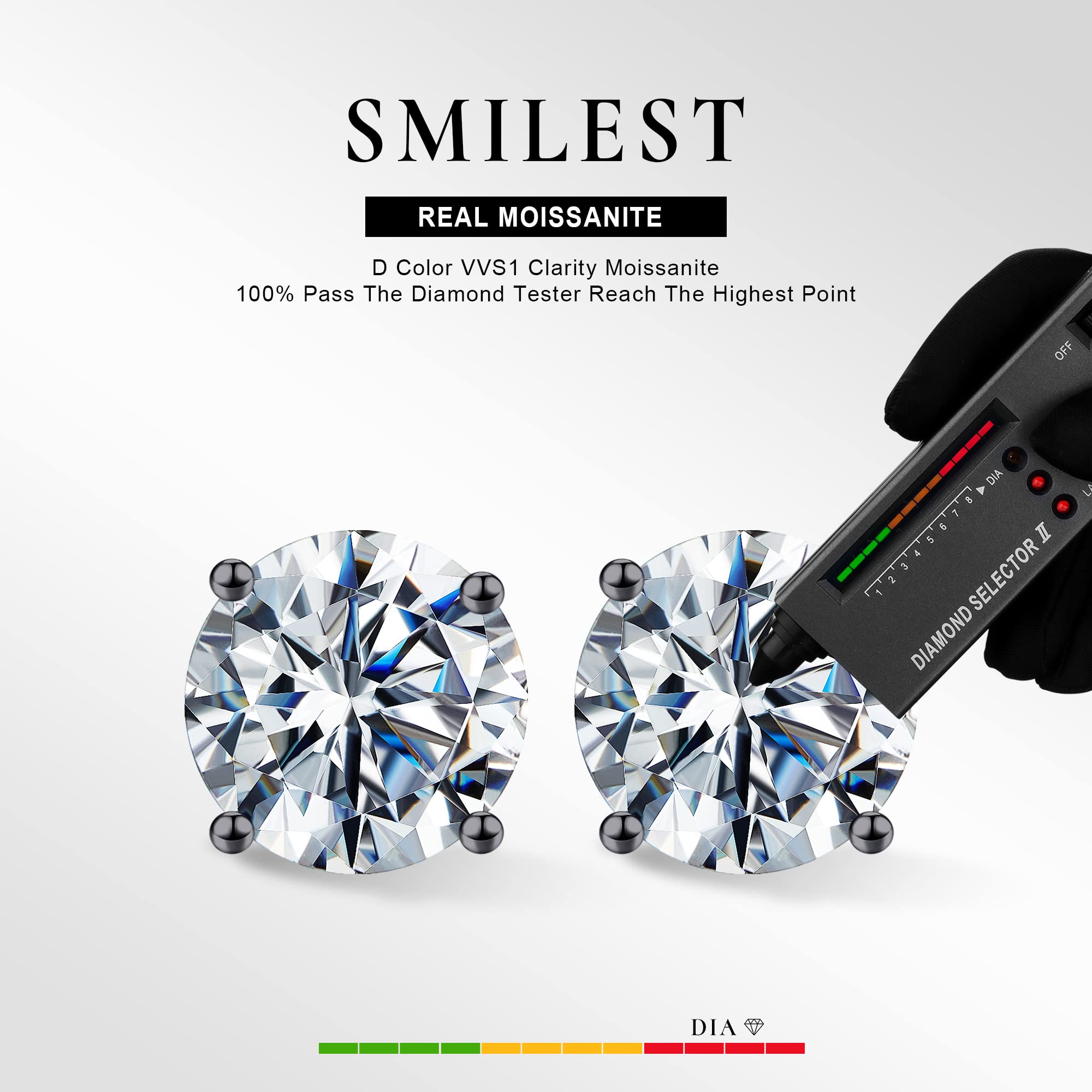 0.2-4ct Moissanite Screw Back Earrings for Women & Men | D Color VVS1 Clarity Lab-Created Moissanite | 18K White/Yellow/Rose Gold, Ruthenium Vermeil & 925 Sterling Silver | Perfect for Weddings, Parties & Everyday Luxury