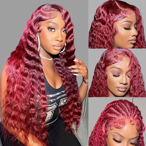 99j Burgundy Lace Front Wigs