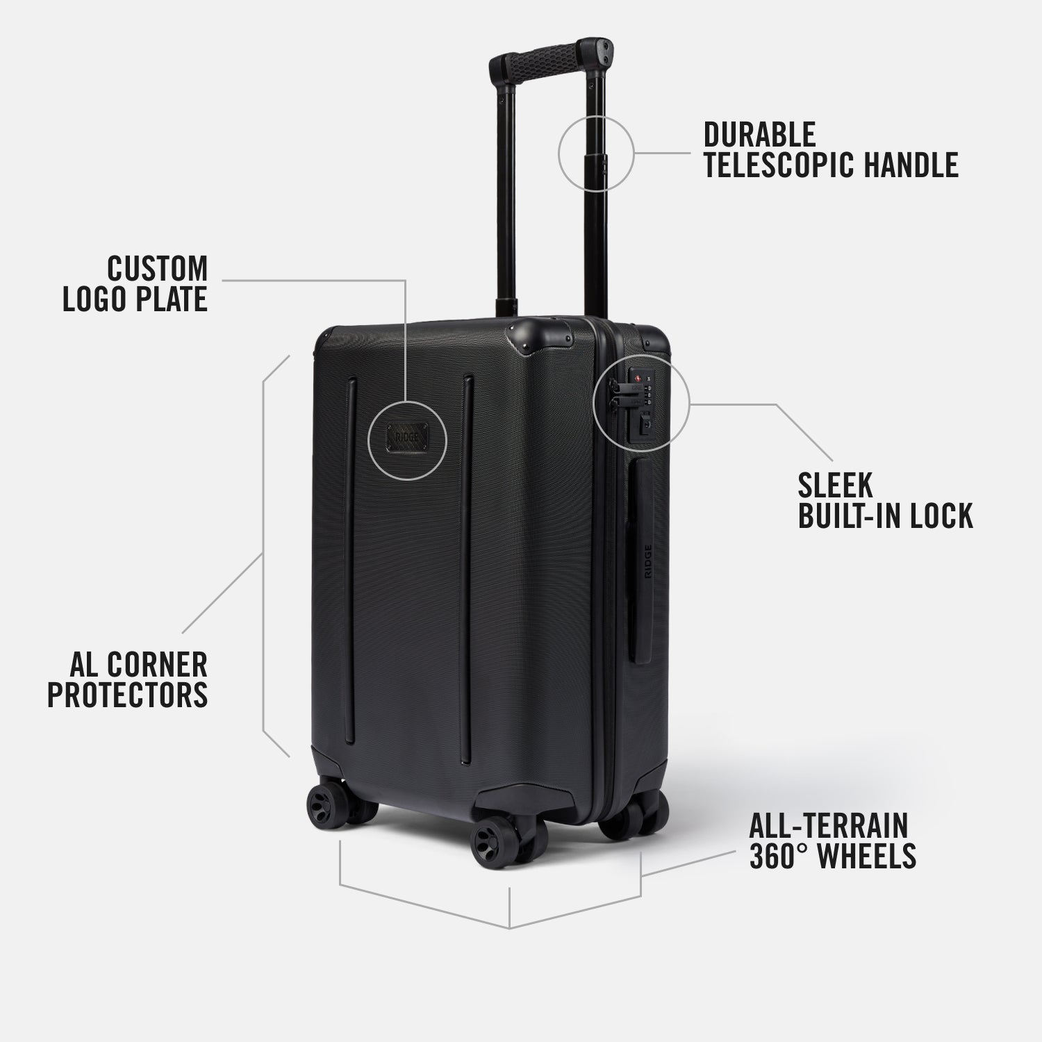The Ridge Carry On Royal Black - Premium Travel Backpack for Business & Adventure | Durable & Stylish Luggage for Airplane, Commute & Outdoor Trips