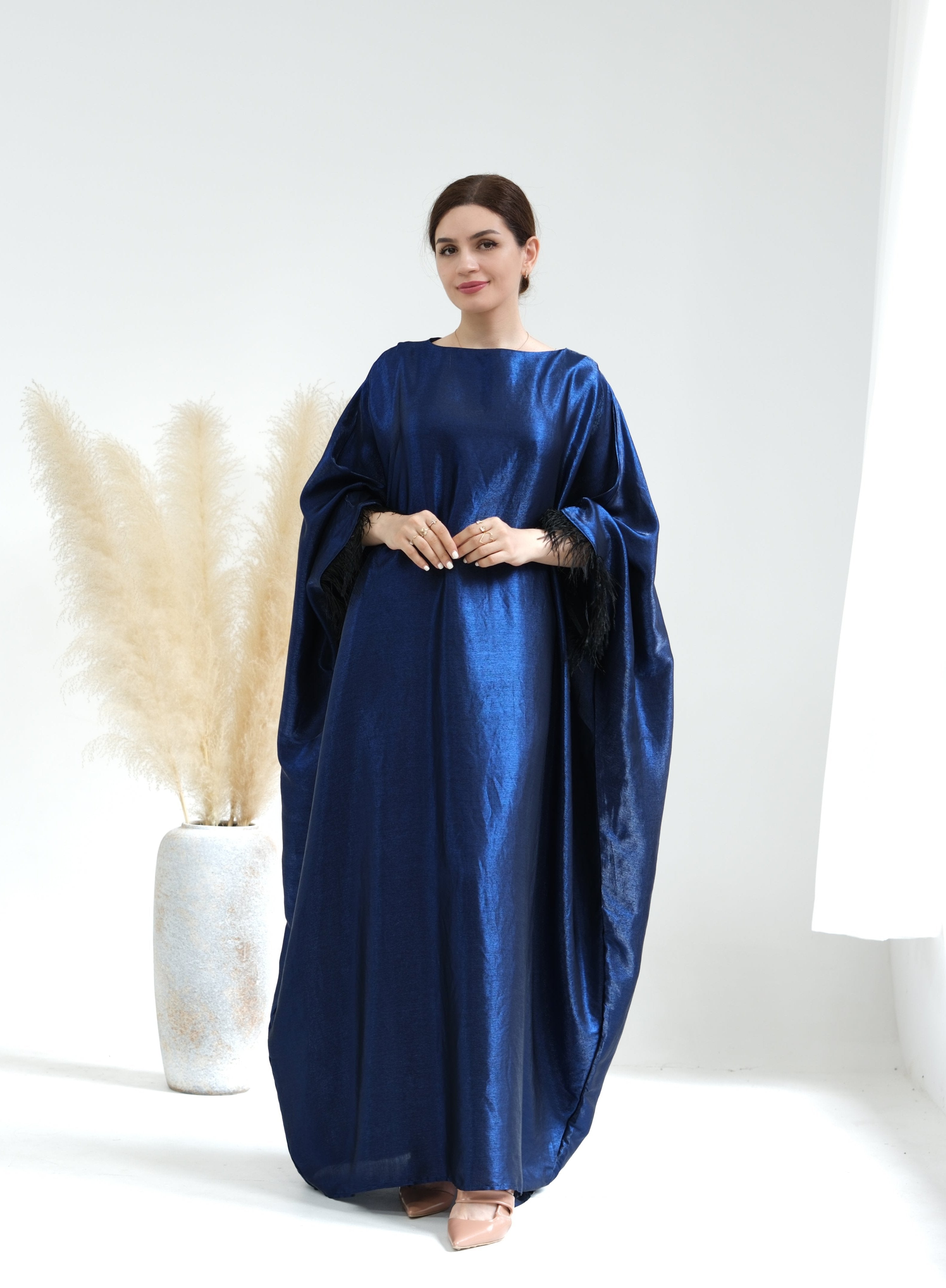 Elegant Marianne Butterfly Abaya Dress - Blue Islamic Modest Wear for Women | Perfect for Prayer, Eid, and Special Occasions