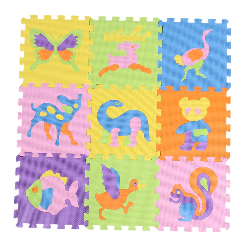 Agatige 9-Piece Non-Toxic Baby Play Mat - Soft Foam Puzzle Floor Tiles for Toddlers & Kids - Educational Crawling Mat for Nursery, Daycare & Playroom - Perfect for Learning, Playtime & Safe Exploration