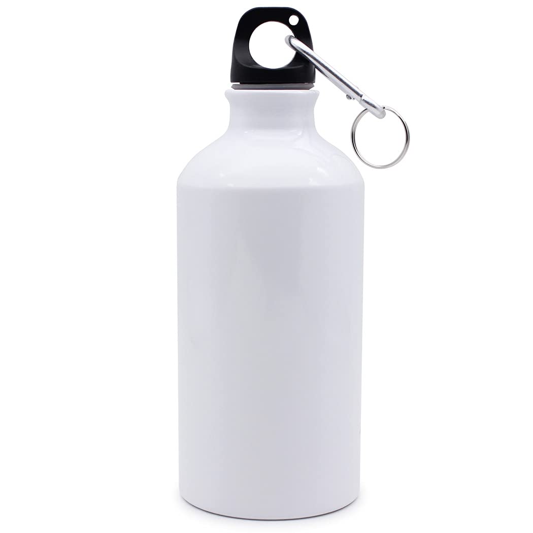 60pcs 500ml White Blank Aluminum Sports Water Bottles for Sublimation Printing - Heat Press Customizable Water Bottles for Gym, Hiking & Outdoor Activities