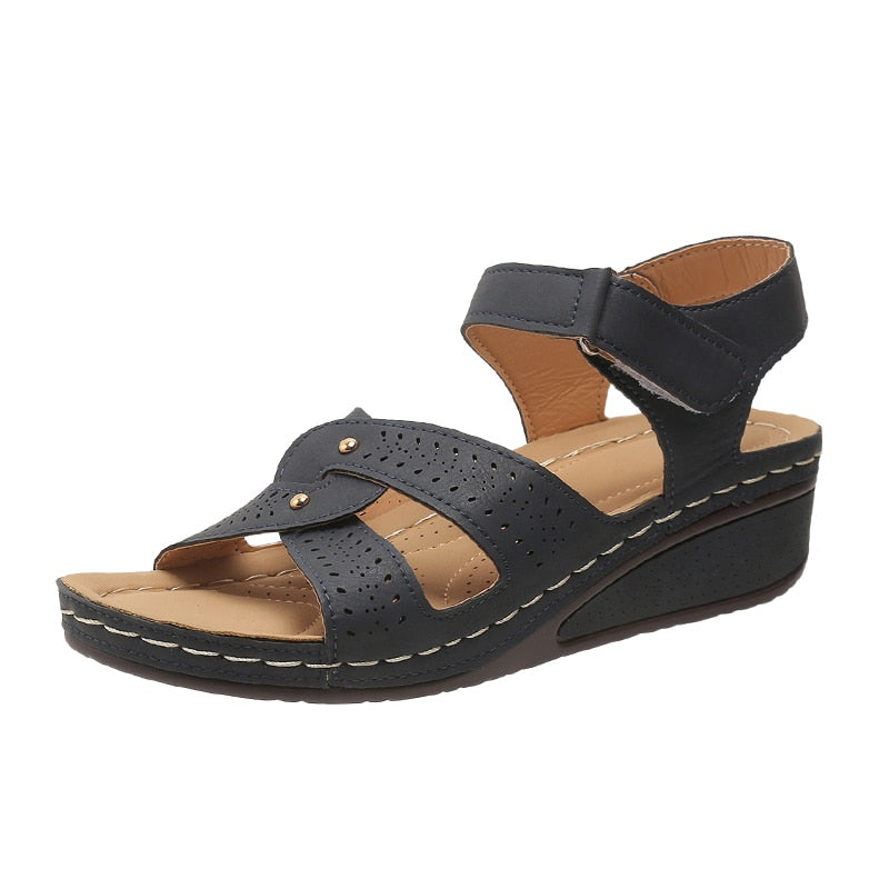 Women's Plus Size Comfortable Wedge Sandals - Stylish Summer Casual Shoes for Outdoor Walking & Beach Vacations