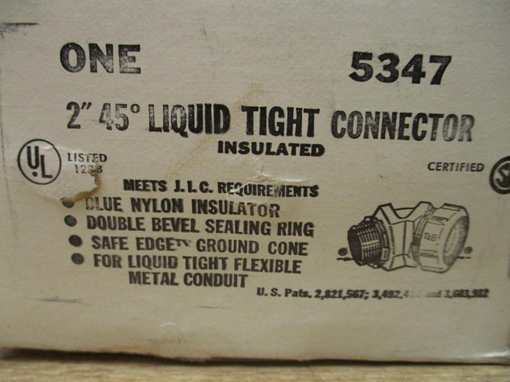 2 Inch Malleable Iron Angled Threaded Liquidtight Connector - Heavy Duty Electrical Conduit Fitting for Industrial and Commercial Use