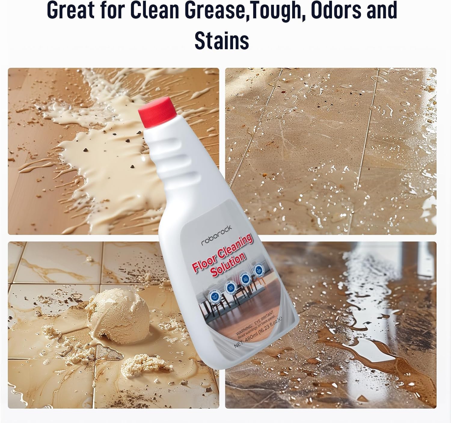 Roborock Q5 Pro Robot Vacuum and Mop Combo with Official Floor Cleaning Solution - Smart Cleaning for Hardwood, Tile & Hard Floors | Perfect for Pet Hair, Dust & Daily Home Maintenance