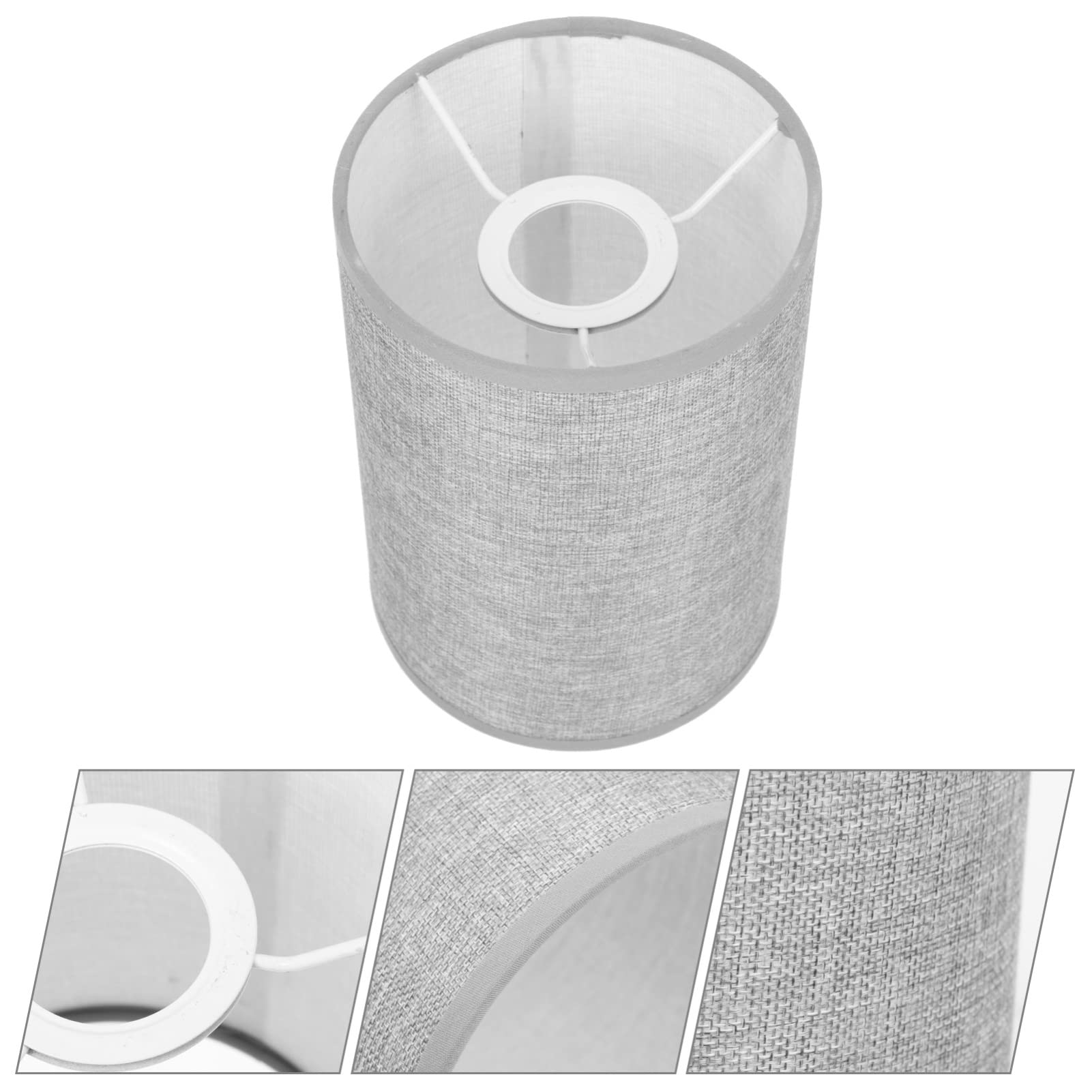 BESPORTBLE Tall Drum Lamp Shade - Linen Table Lamp Cover & Cylinder Lampshade Replacement - Easy Assembly Clip-On Lamp Covers for Floor & Bedside Lights - Home Decor in Grey | Perfect for Living Room, Bedroom & Office Lighting