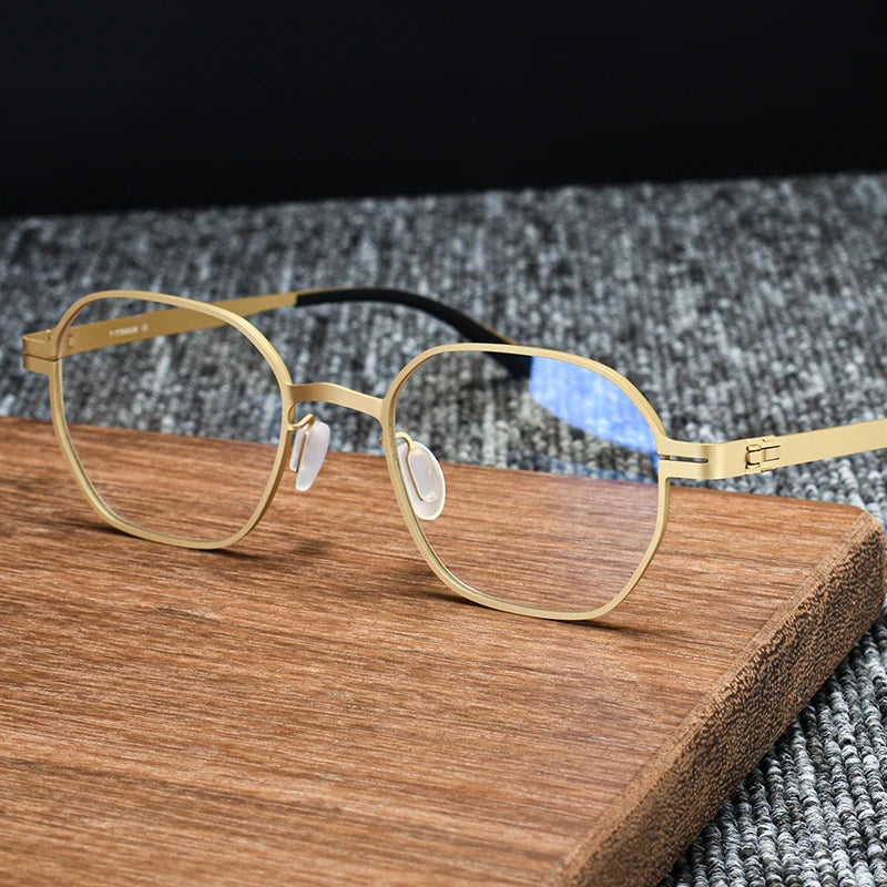 Stylish Unisex Black Titanium Full Rim Polygon Oval Eyeglasses S993 - Perfect for Reading, Work & Fashion Accessories