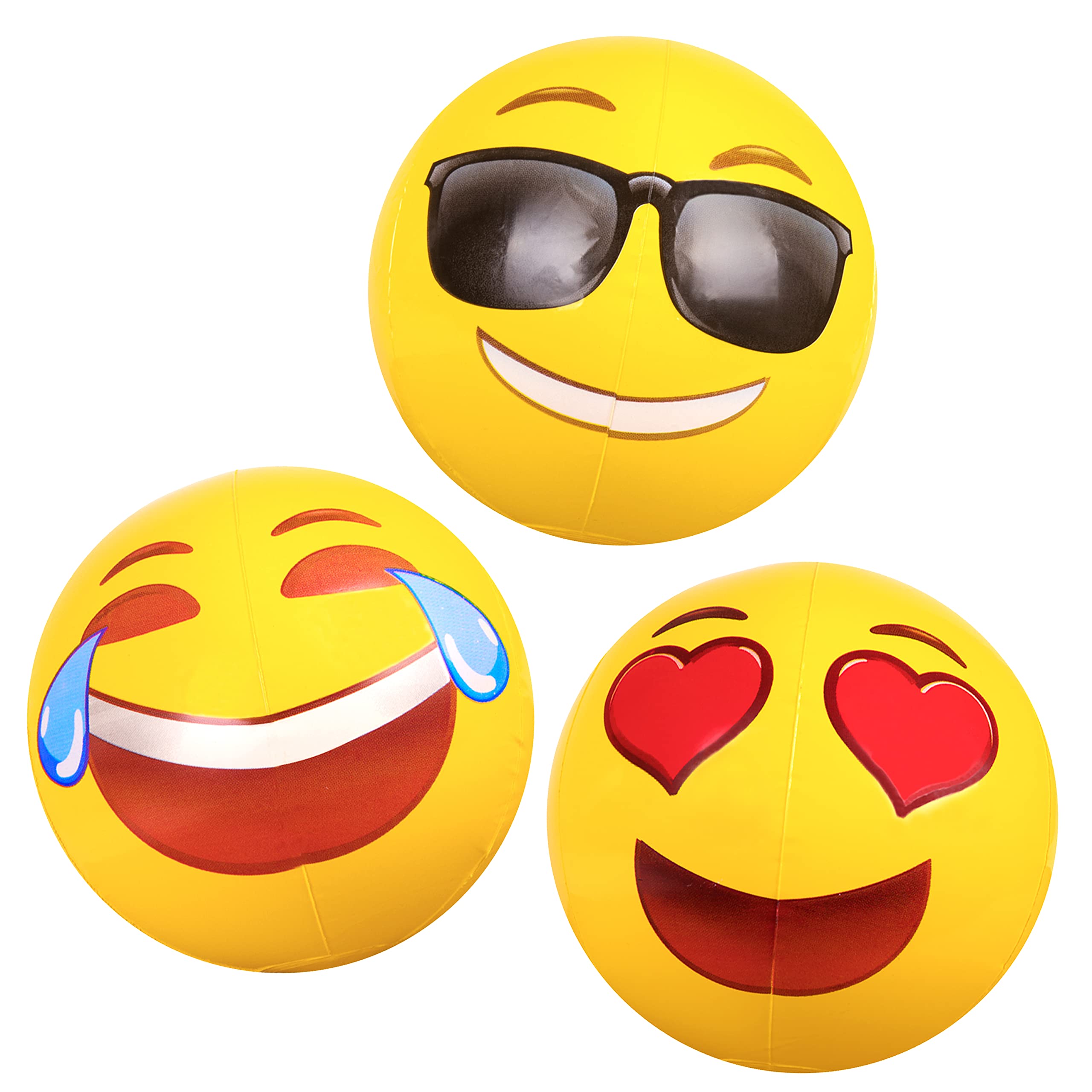 **18 Inch Inflatable Coconut Float Emoji Beach Balls - Fun Summer Pool Party & Swim Event Accessories for Beach, Backyard, and Water Games**