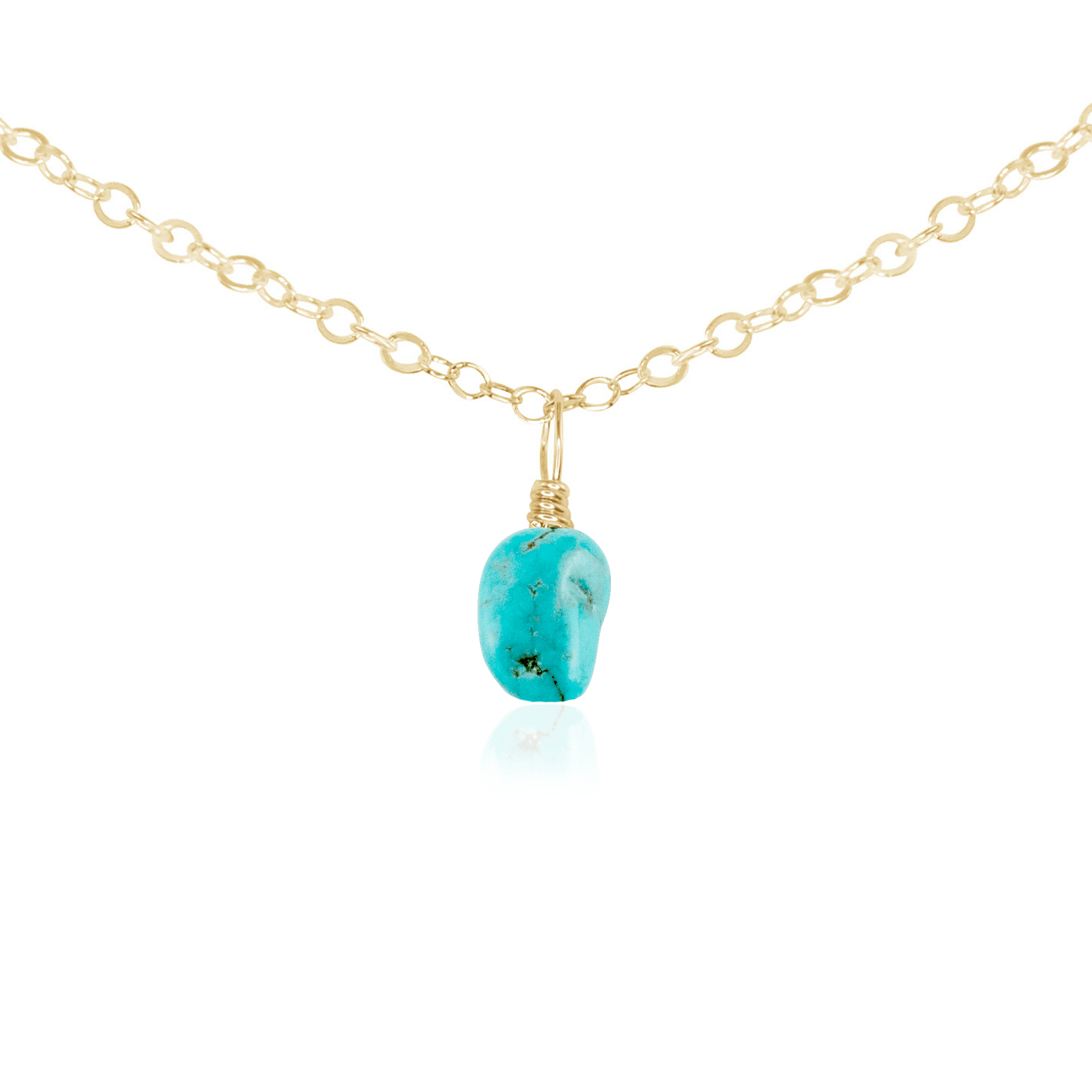 Natural Tiny Rough Turquoise Gemstone Pendant Choker Necklace - Handmade Boho Jewelry for Women, Perfect for Festivals & Everyday Wear