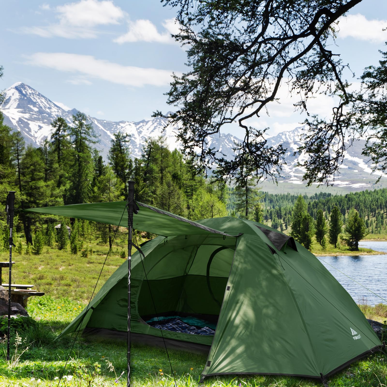 Forceatt 2/3/4 Person Lightweight Backpacking Tent - Waterproof & Windproof Camping Tent for Outdoor Adventures, Hiking, Mountaineering | Perfect for Family Camping Trips and Backpacking Expeditions